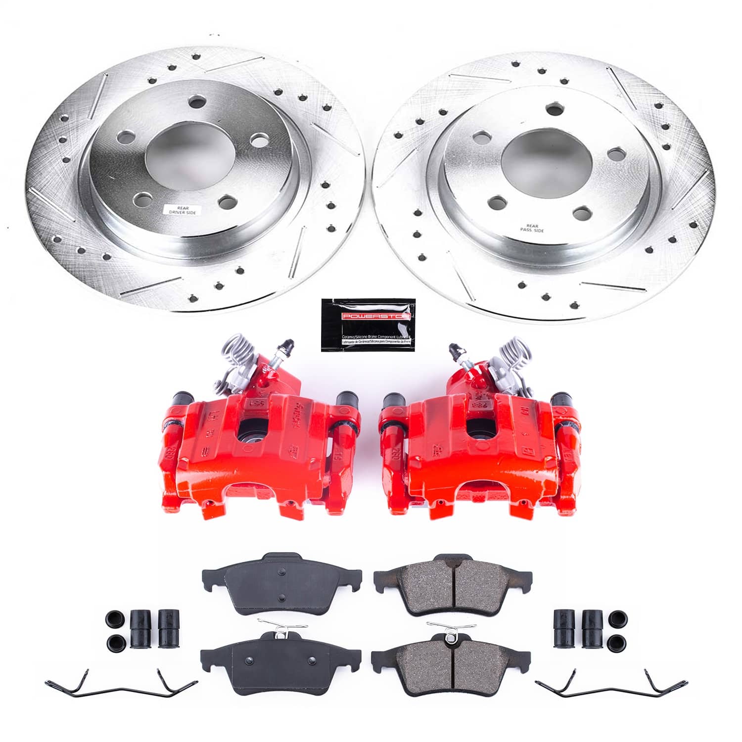 Power Stop - KC129 - Rear - Disc Brake Pad/Caliper and Rotor Kit
