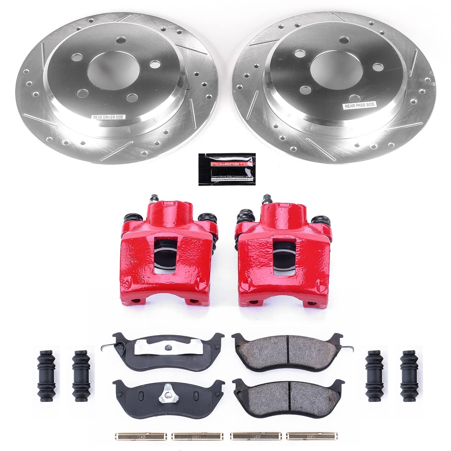 Power Stop - KC1331 - Rear - Disc Brake Pad/Caliper and Rotor Kit