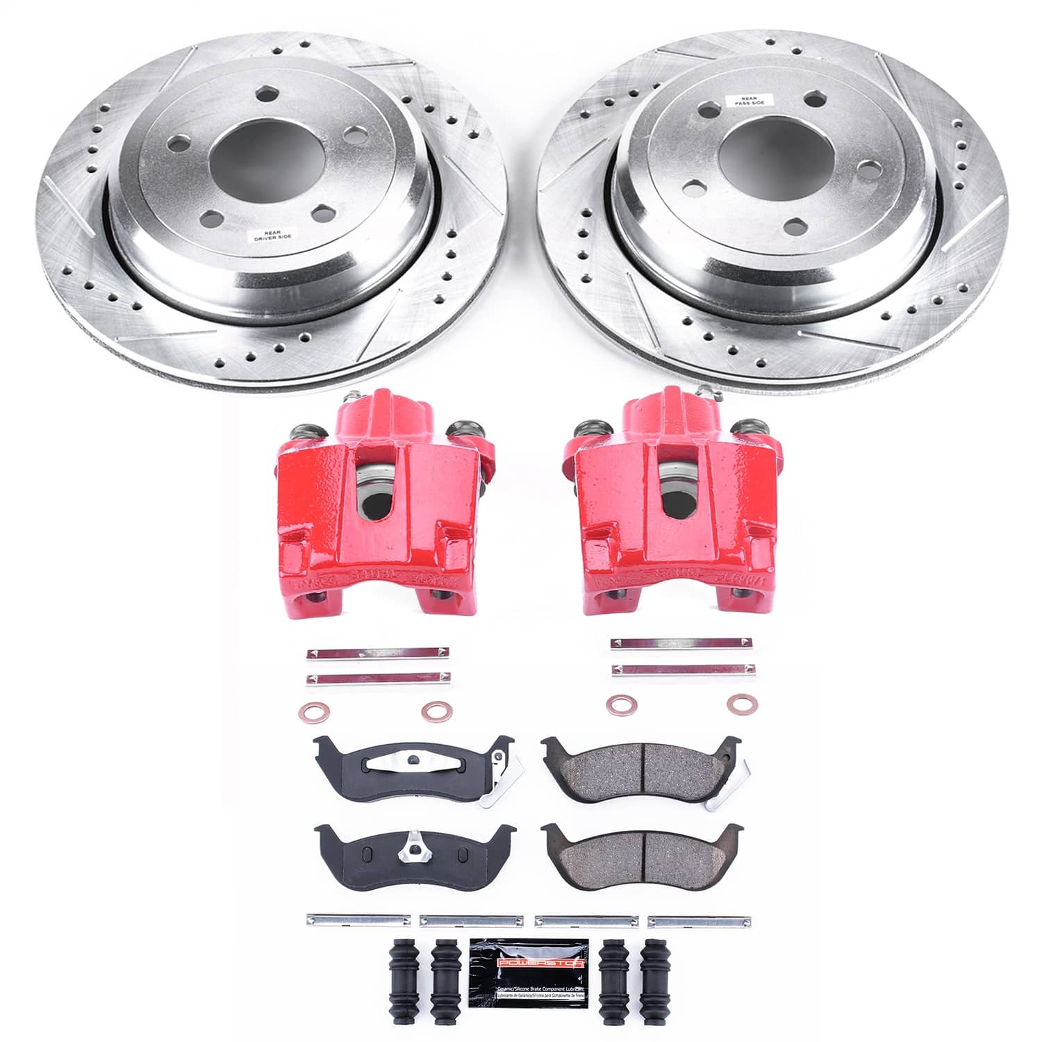 Power Stop - KC1368 - Rear - Disc Brake Pad/Caliper and Rotor Kit