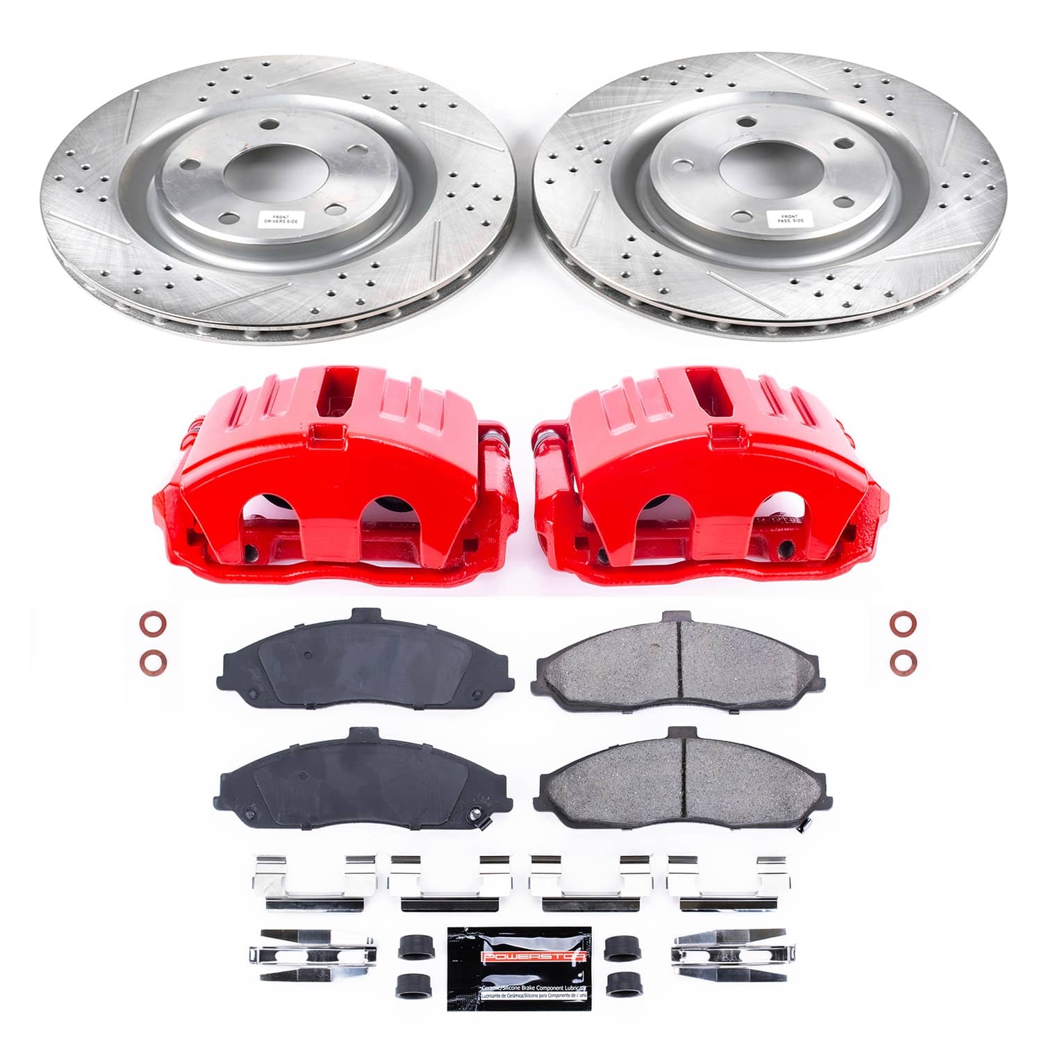 Power Stop - KC1417B - Front - Disc Brake Pad/Caliper and Rotor Kit