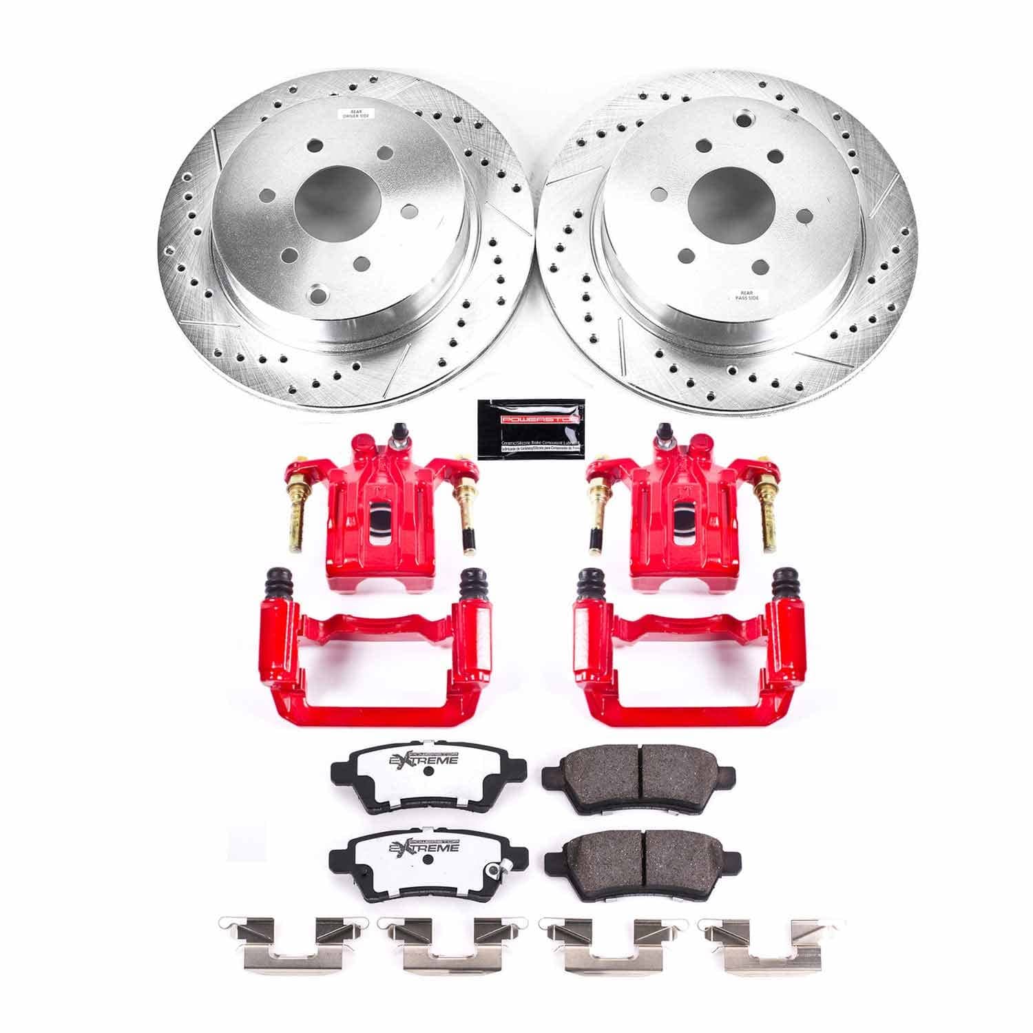 Power Stop - KC147-36 - Rear - Disc Brake Pad/Caliper and Rotor Kit