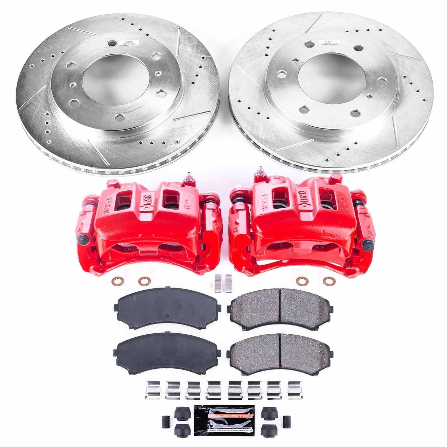 Power Stop - KC148 - Front - Disc Brake Pad/Caliper and Rotor Kit
