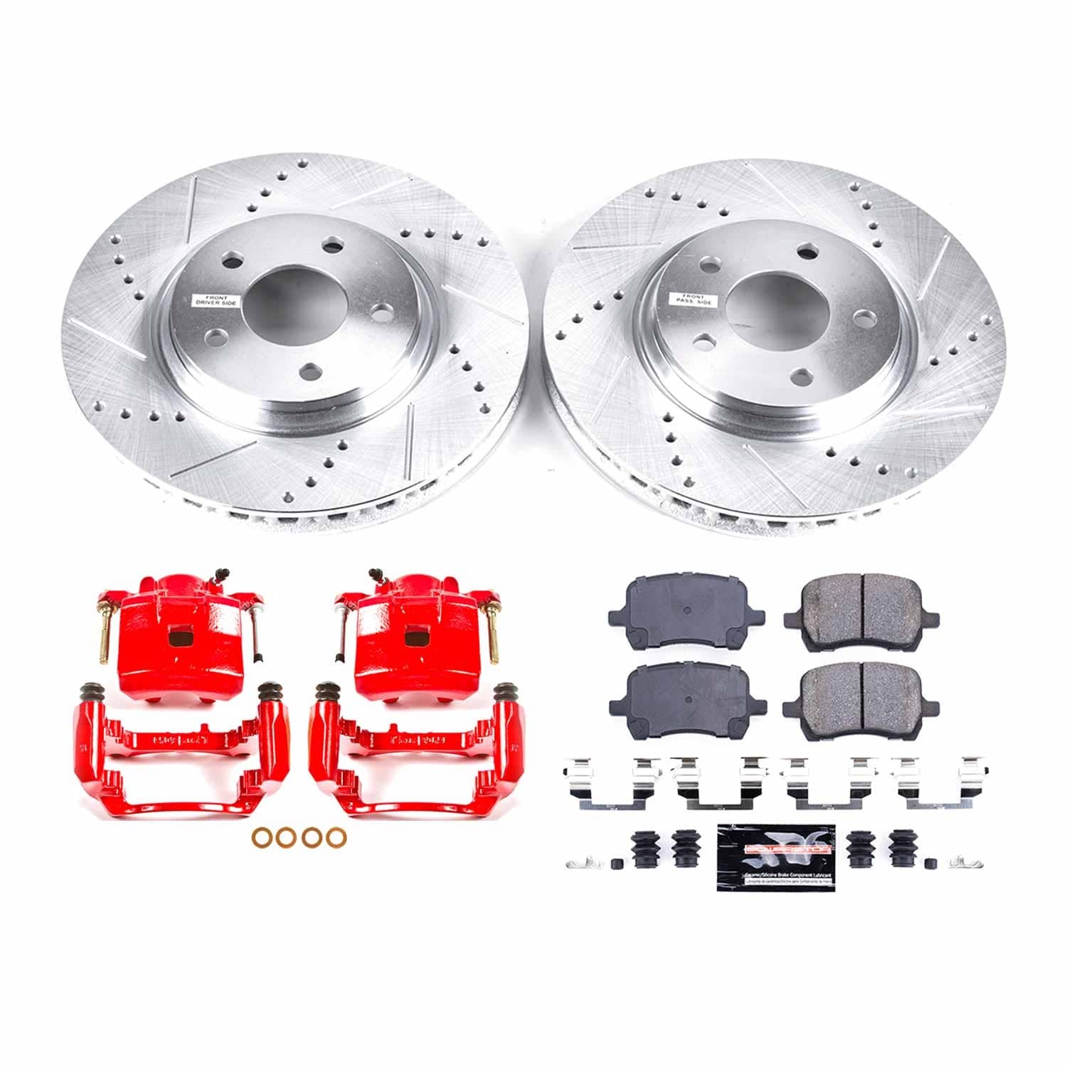 Power Stop - KC1614 - Front - Disc Brake Pad/Caliper and Rotor Kit