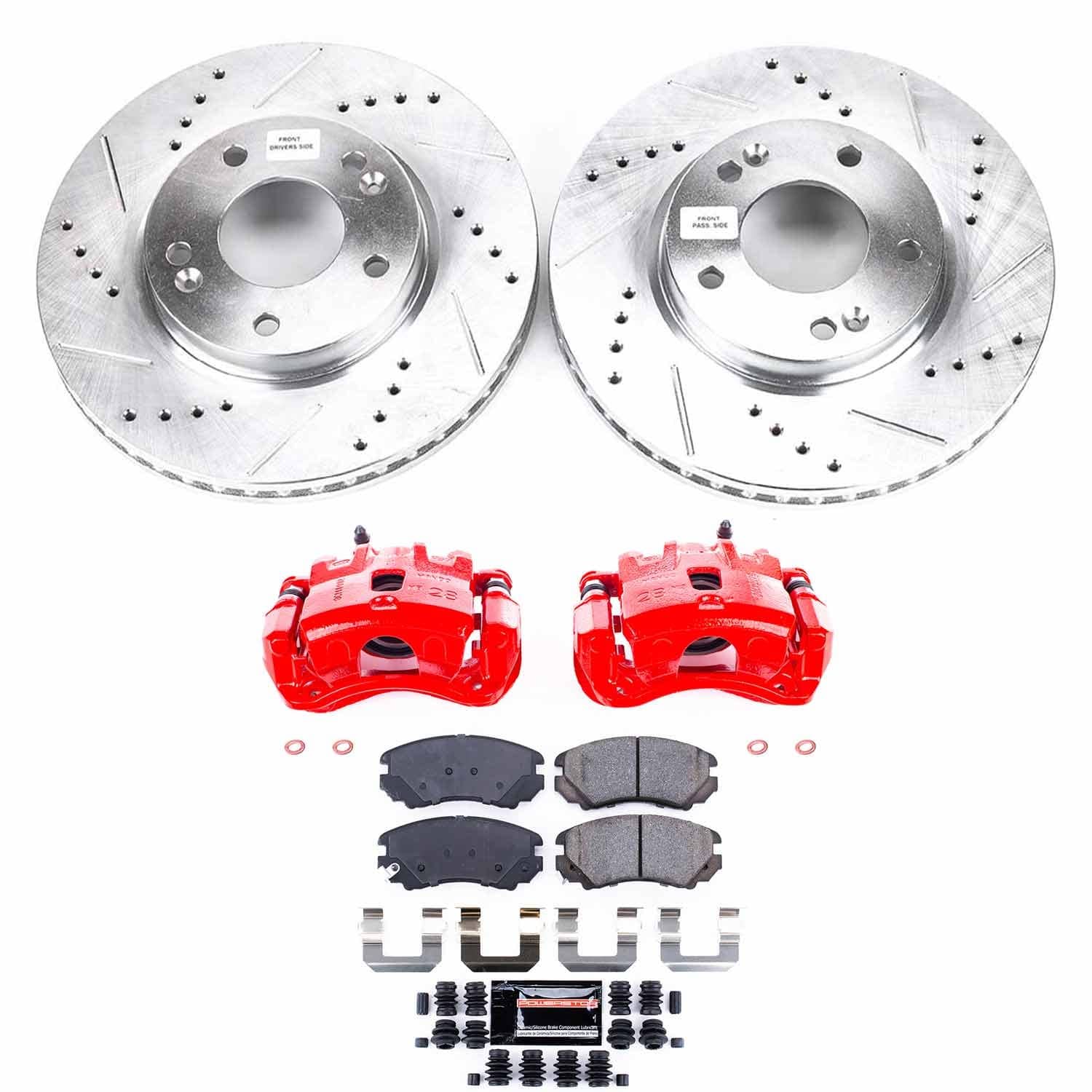 Power Stop - KC165B - Front - Disc Brake Pad/Caliper and Rotor Kit