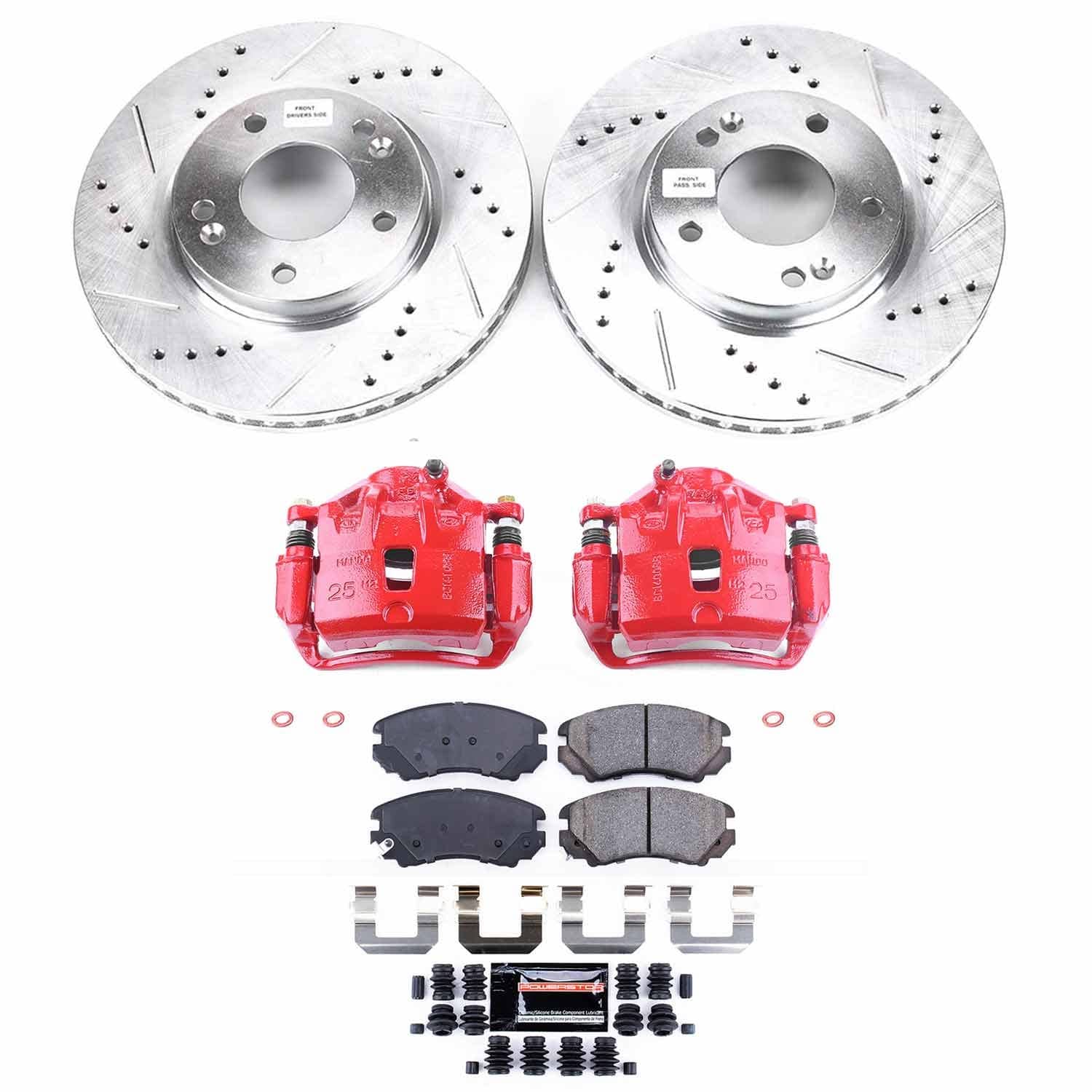Power Stop - KC165C - Front - Disc Brake Pad/Caliper and Rotor Kit