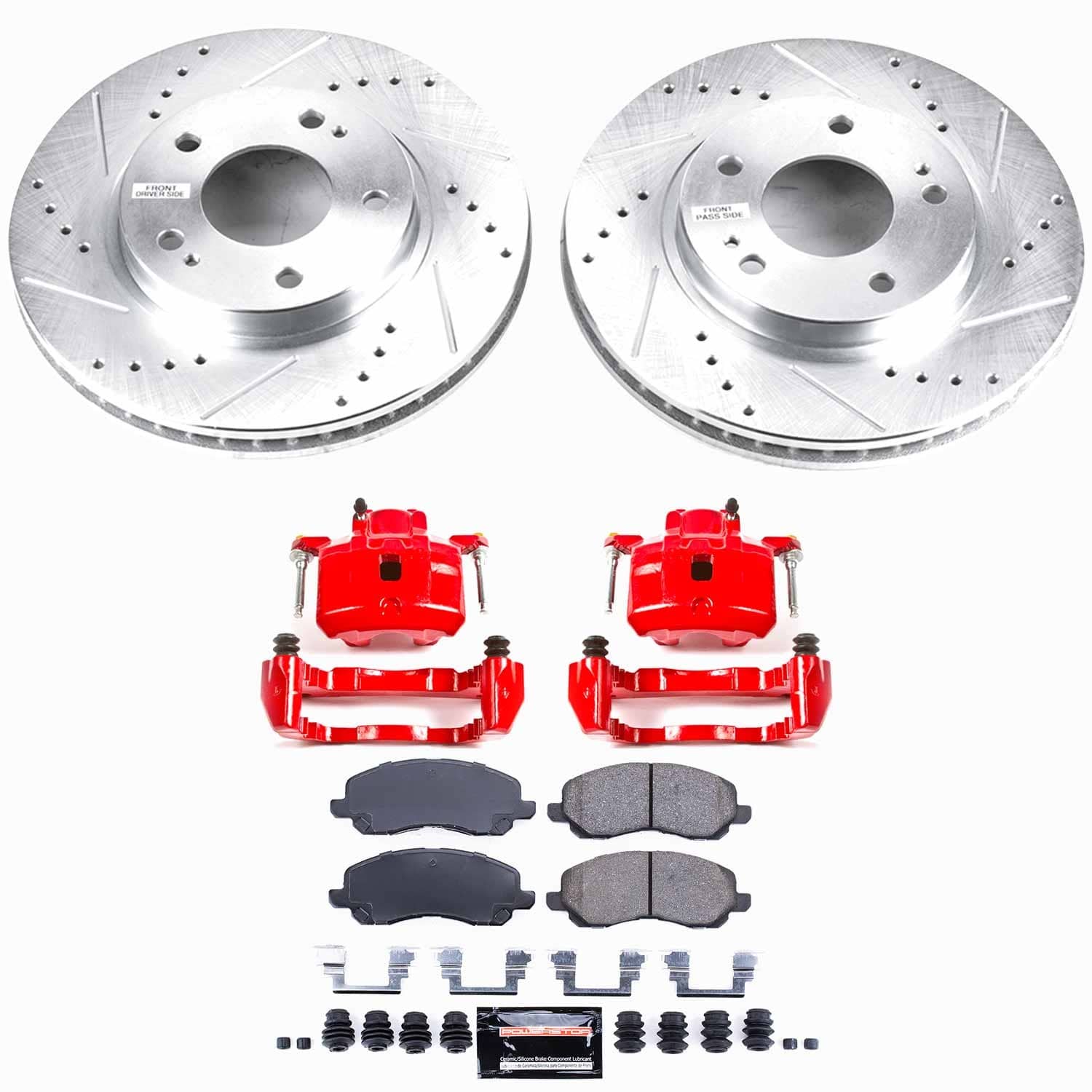Power Stop - KC1678 - Front - Disc Brake Pad/Caliper and Rotor Kit