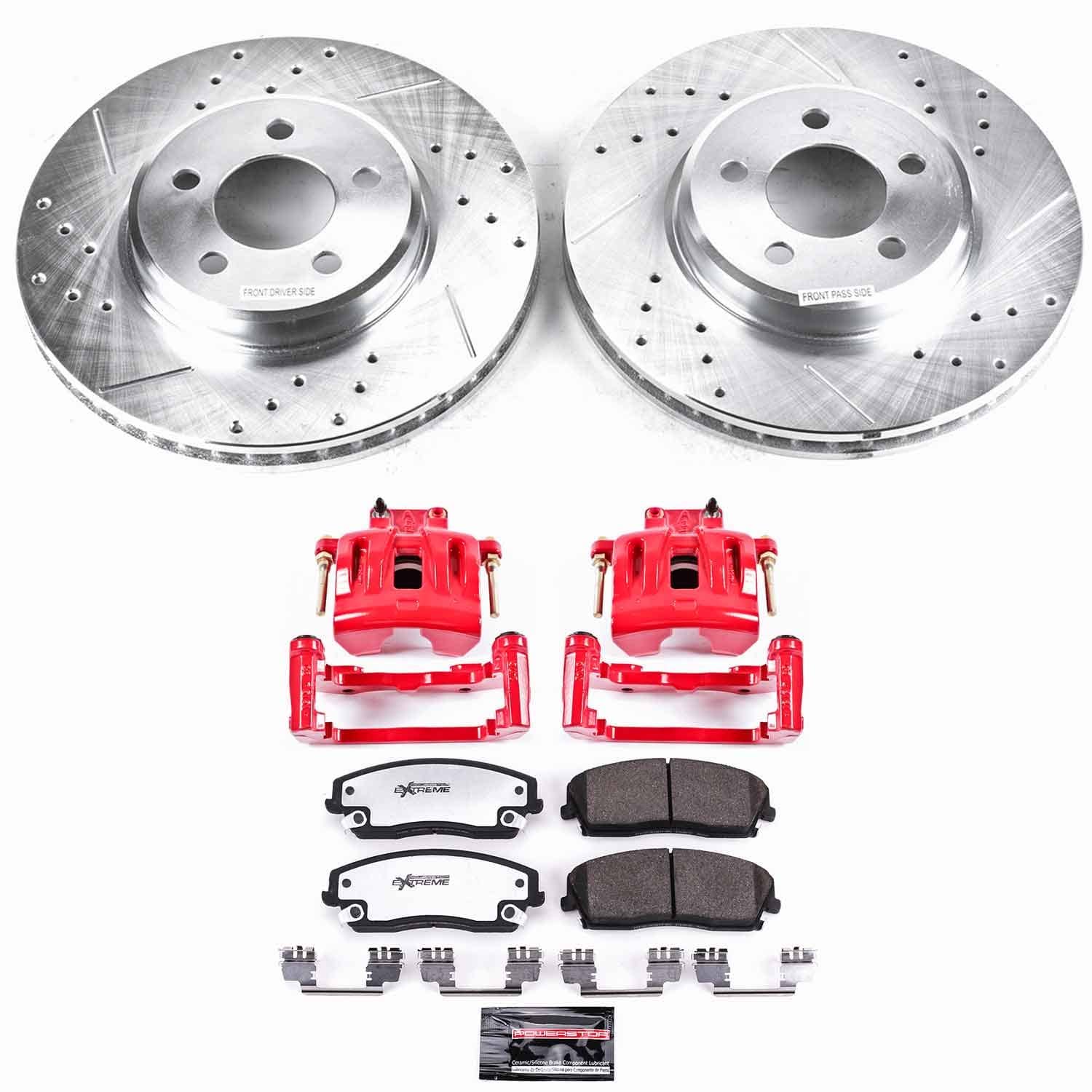 Power Stop - KC1714-26 - Front - Disc Brake Pad/Caliper and Rotor Kit