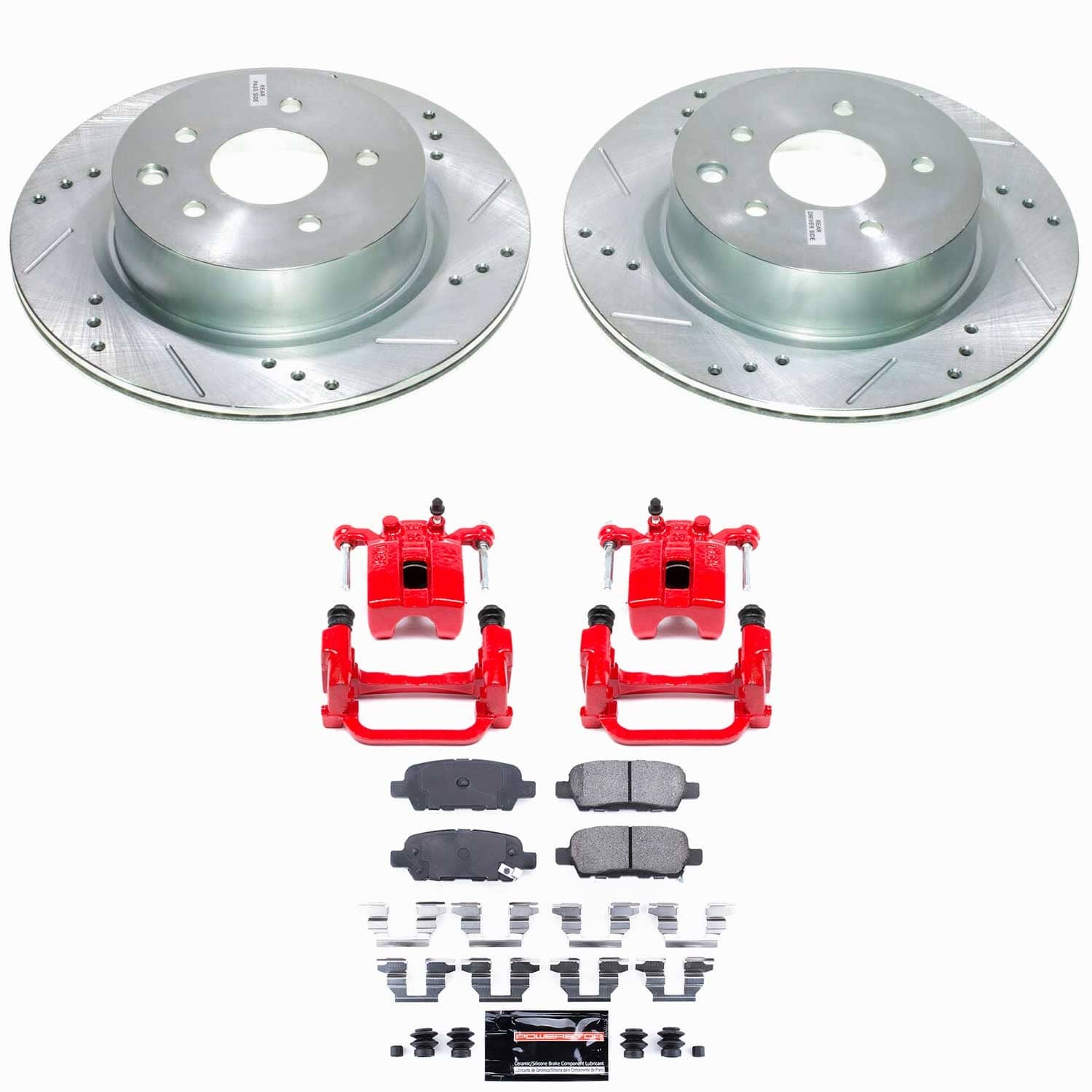 Power Stop - KC179 - Rear - Disc Brake Pad/Caliper and Rotor Kit