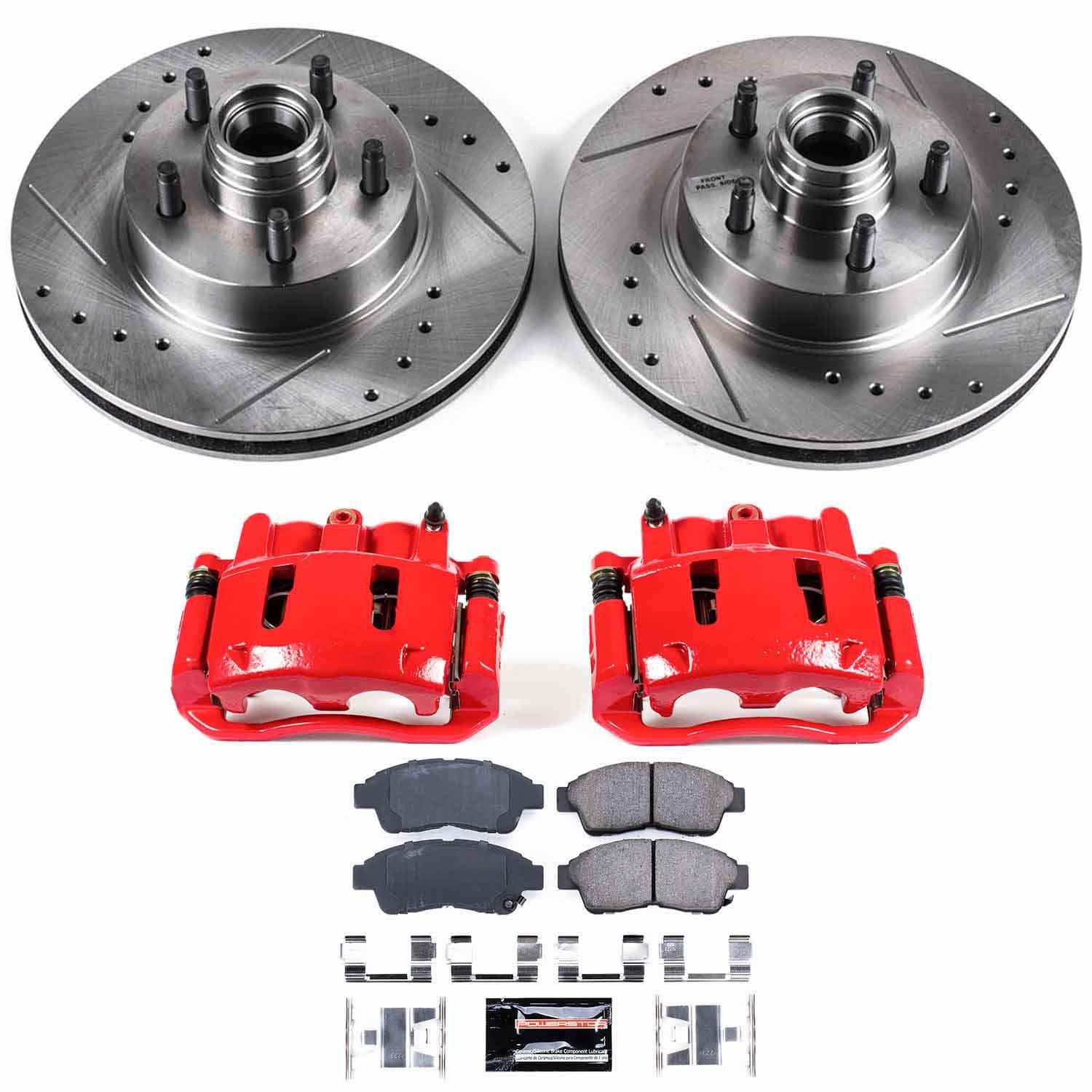 Power Stop - KC1854 - Front - Disc Brake Pad/Caliper and Rotor Kit