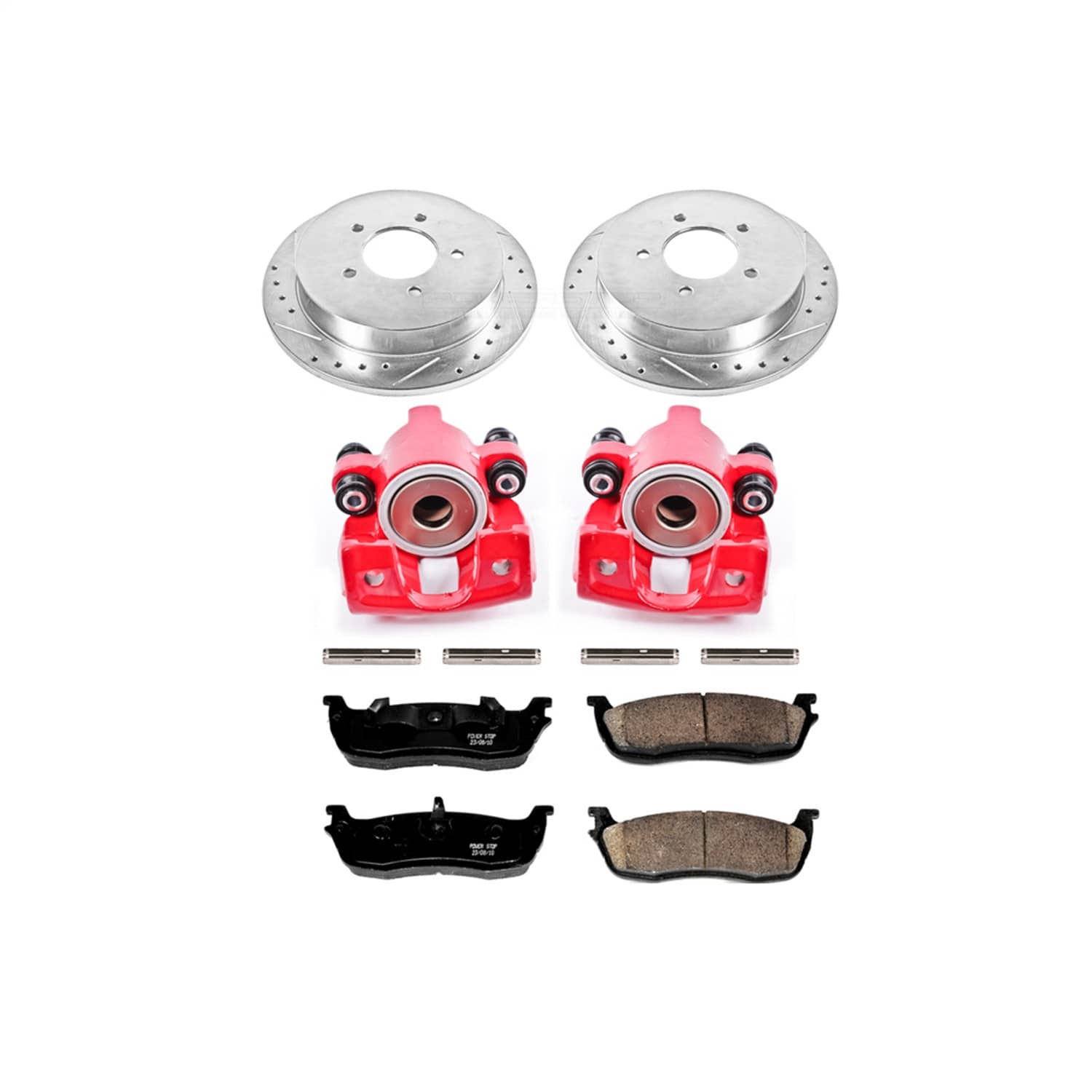 Power Stop - KC1872 - Rear - Disc Brake Pad/Caliper and Rotor Kit