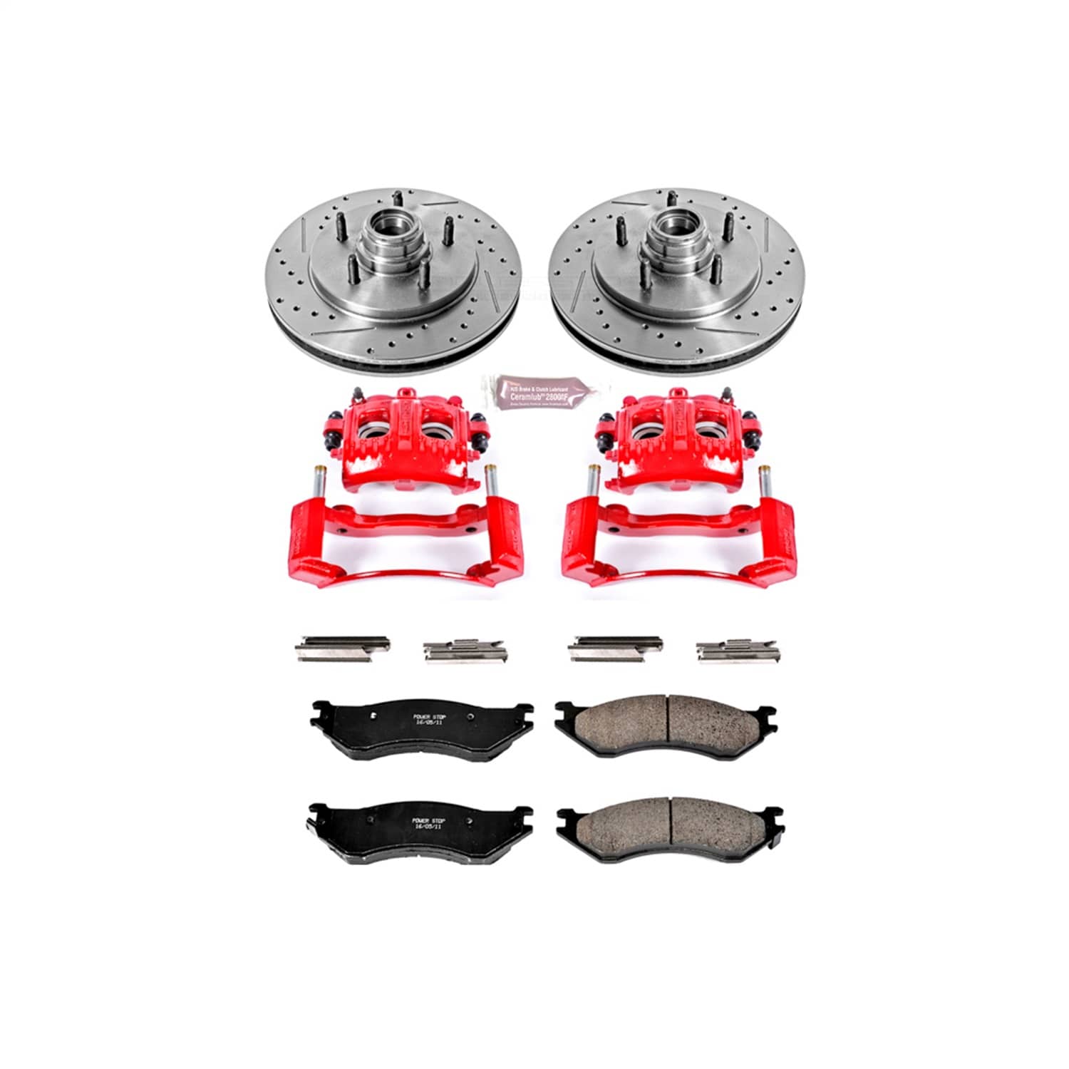 Power Stop - KC1878 - Front - Disc Brake Pad/Caliper and Rotor Kit