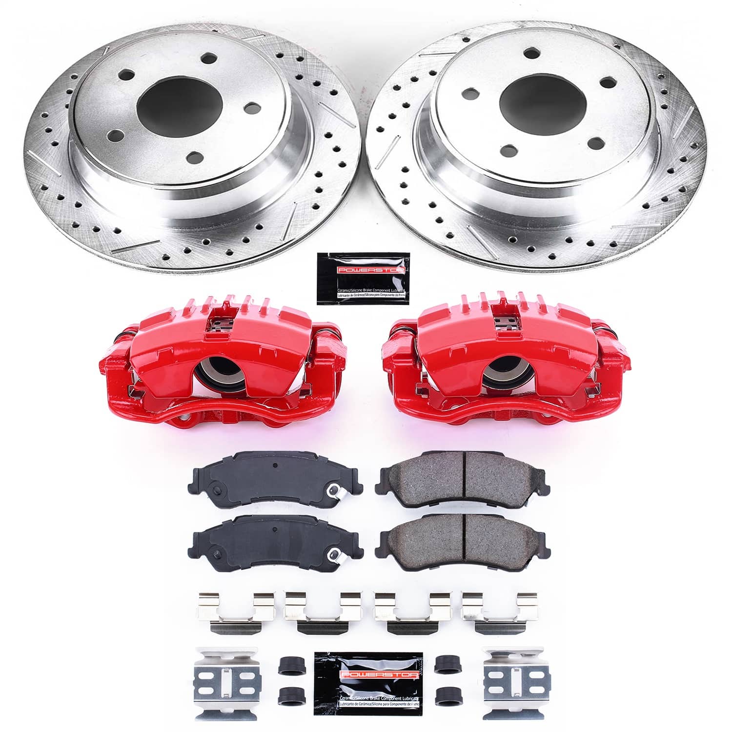 Power Stop - KC2003 - Rear - Disc Brake Pad/Caliper and Rotor Kit