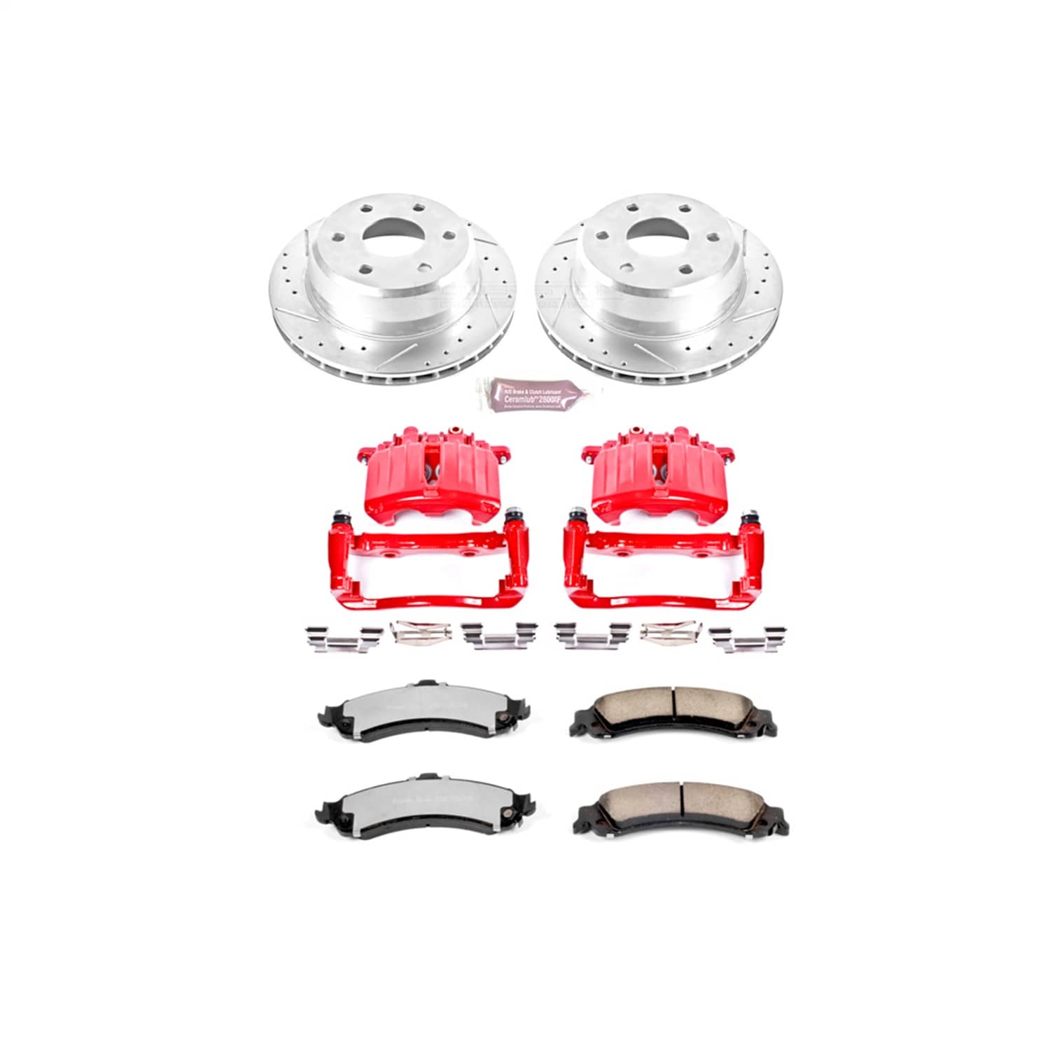 Power Stop - KC2046-36 - Rear - Disc Brake Pad/Caliper and Rotor Kit