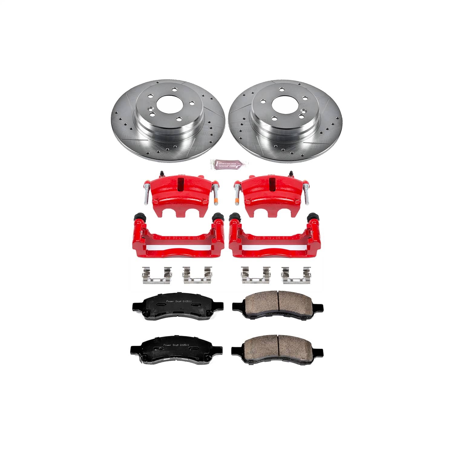 Power Stop - KC2084B - Front - Disc Brake Pad/Caliper and Rotor Kit