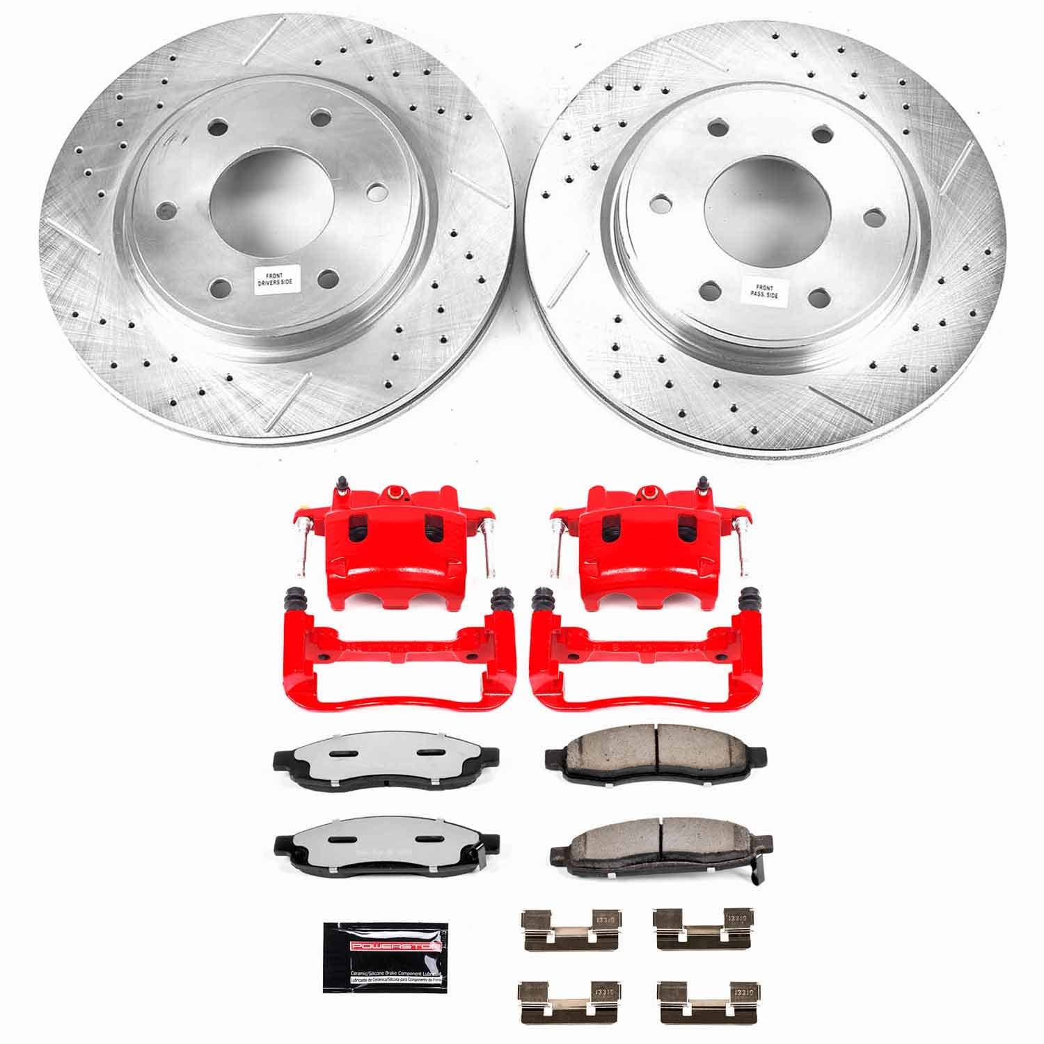 Power Stop - KC211-36 - Front - Disc Brake Pad/Caliper and Rotor Kit