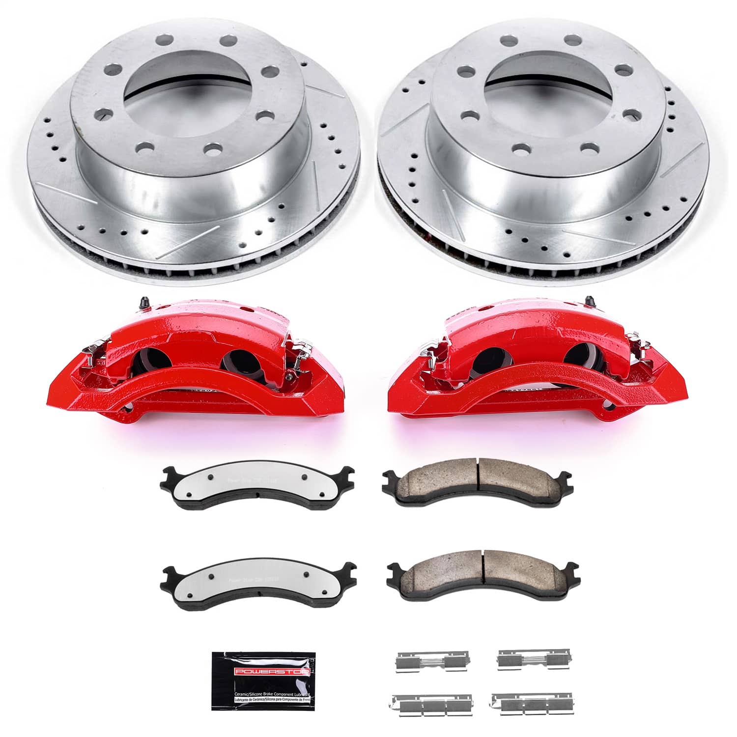 Power Stop - KC2156-36 - Front - Disc Brake Pad/Caliper and Rotor Kit