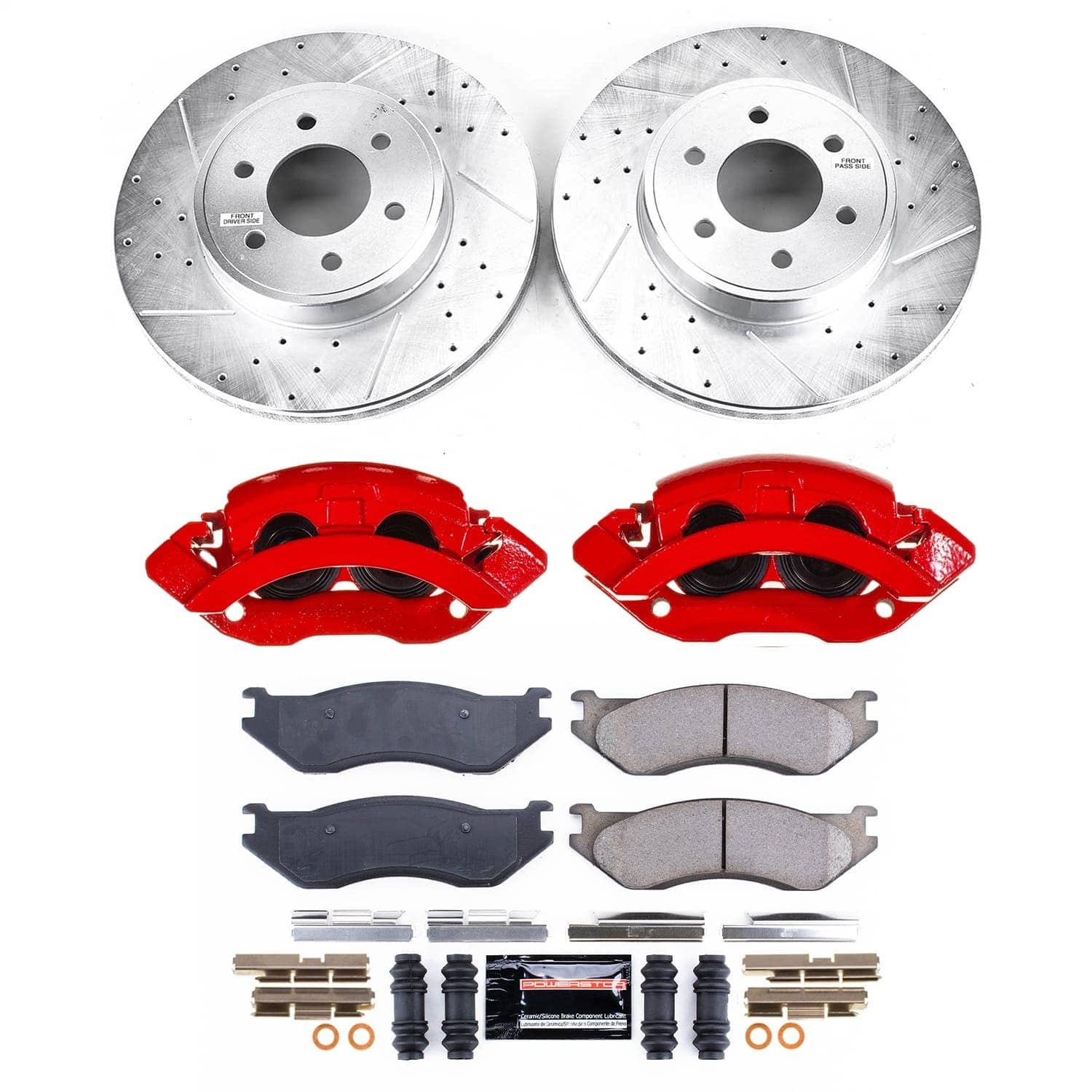 Power Stop - KC2178 - Front - Disc Brake Pad/Caliper and Rotor Kit