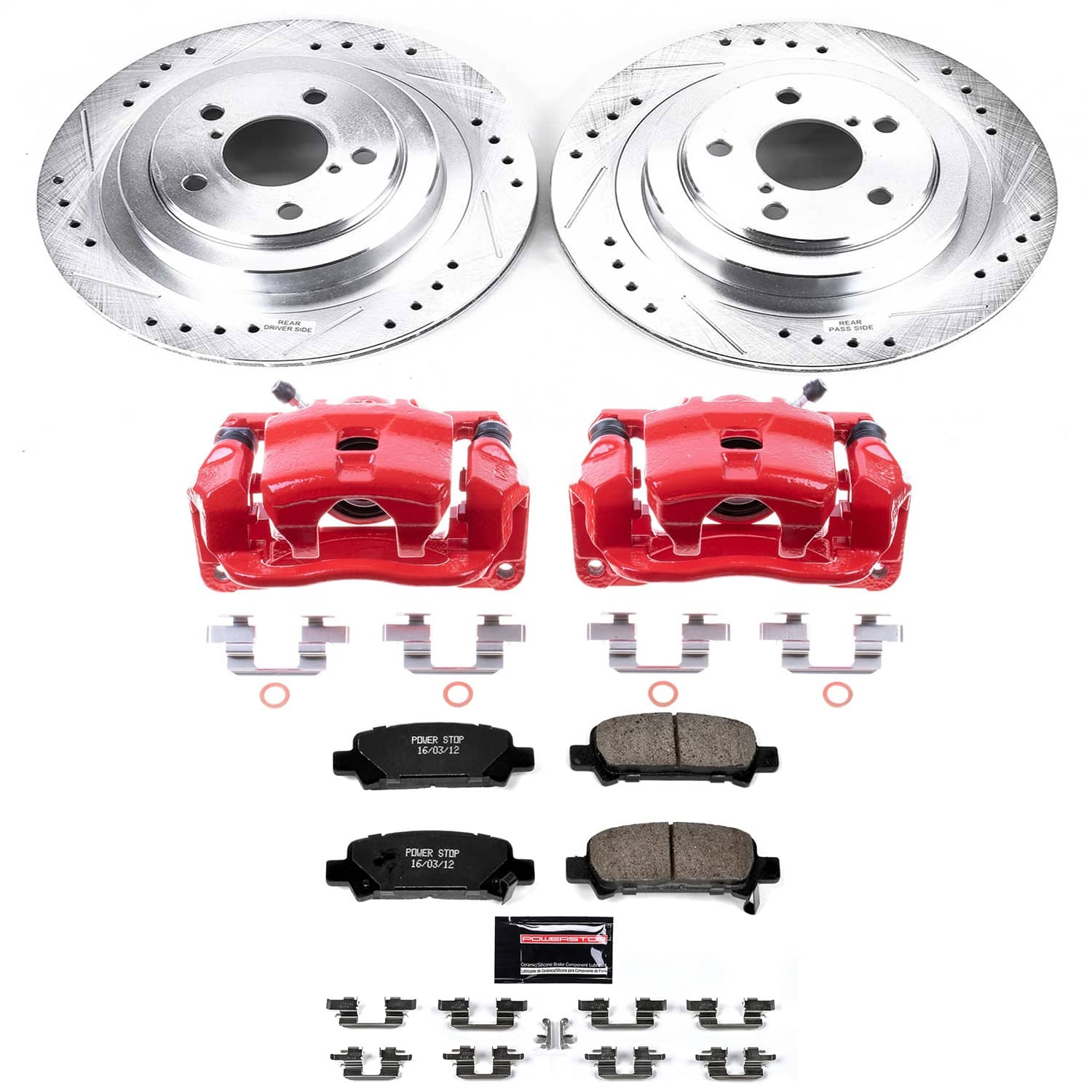 Power Stop - KC219 - Rear - Disc Brake Pad/Caliper and Rotor Kit