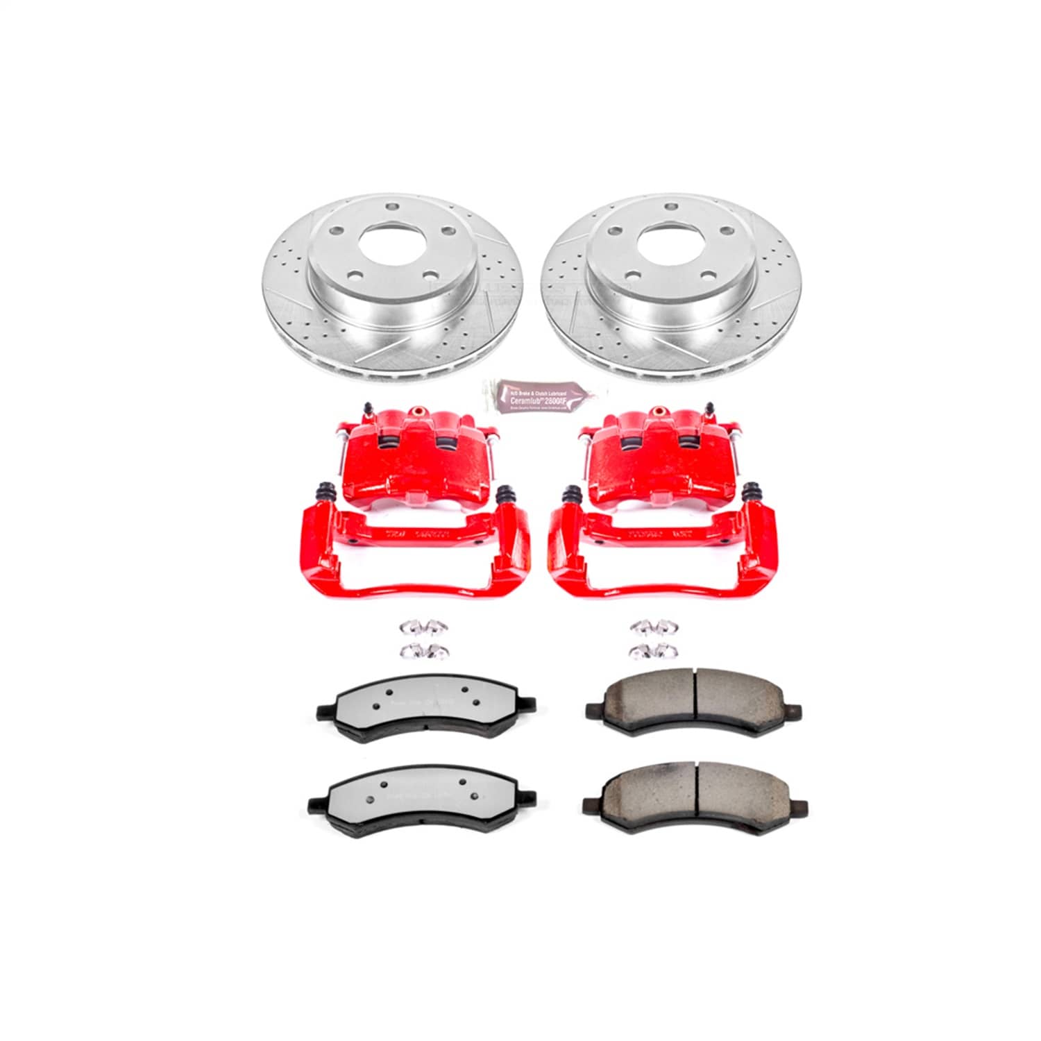 Power Stop - KC2193-36 - Front - Disc Brake Pad/Caliper and Rotor Kit