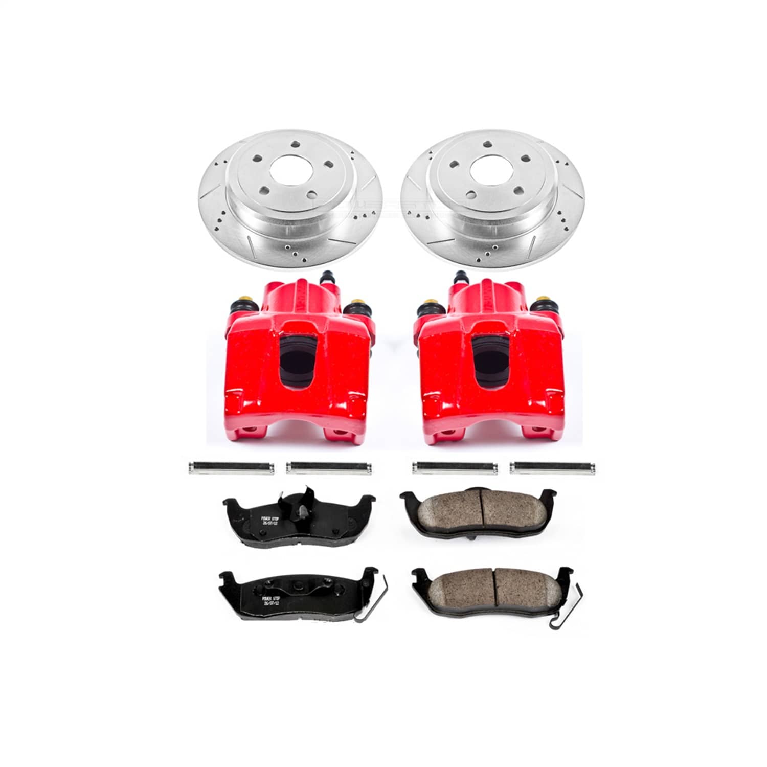 Power Stop - KC2221 - Rear - Disc Brake Pad/Caliper and Rotor Kit