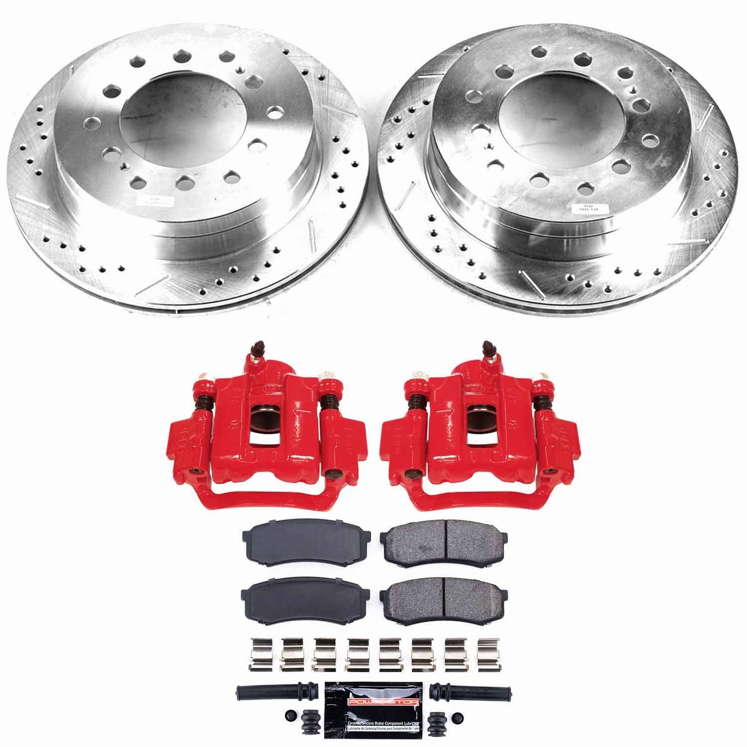 Power Stop - KC2405 - Rear - Disc Brake Pad/Caliper and Rotor Kit
