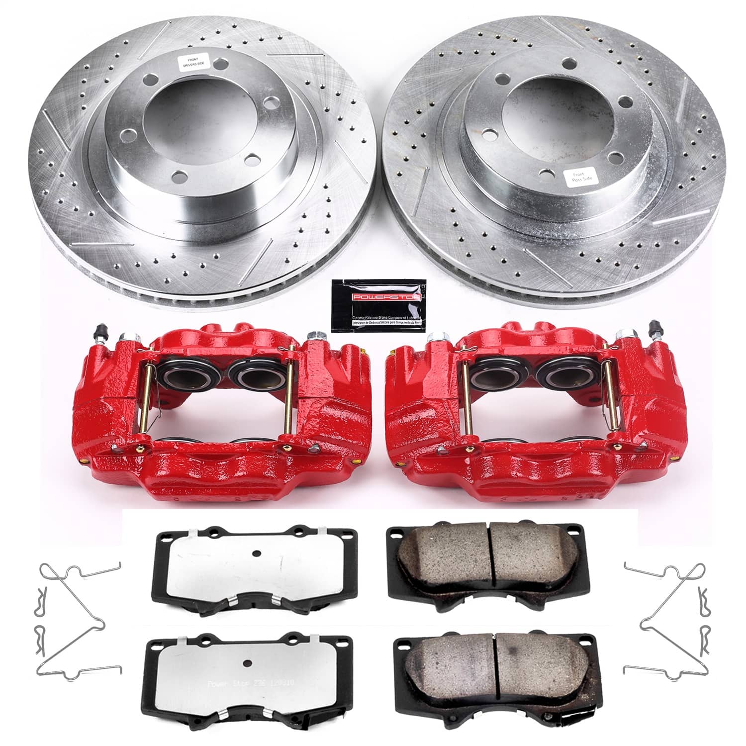 Power Stop - KC2421-36 - Front - Disc Brake Pad/Caliper and Rotor Kit