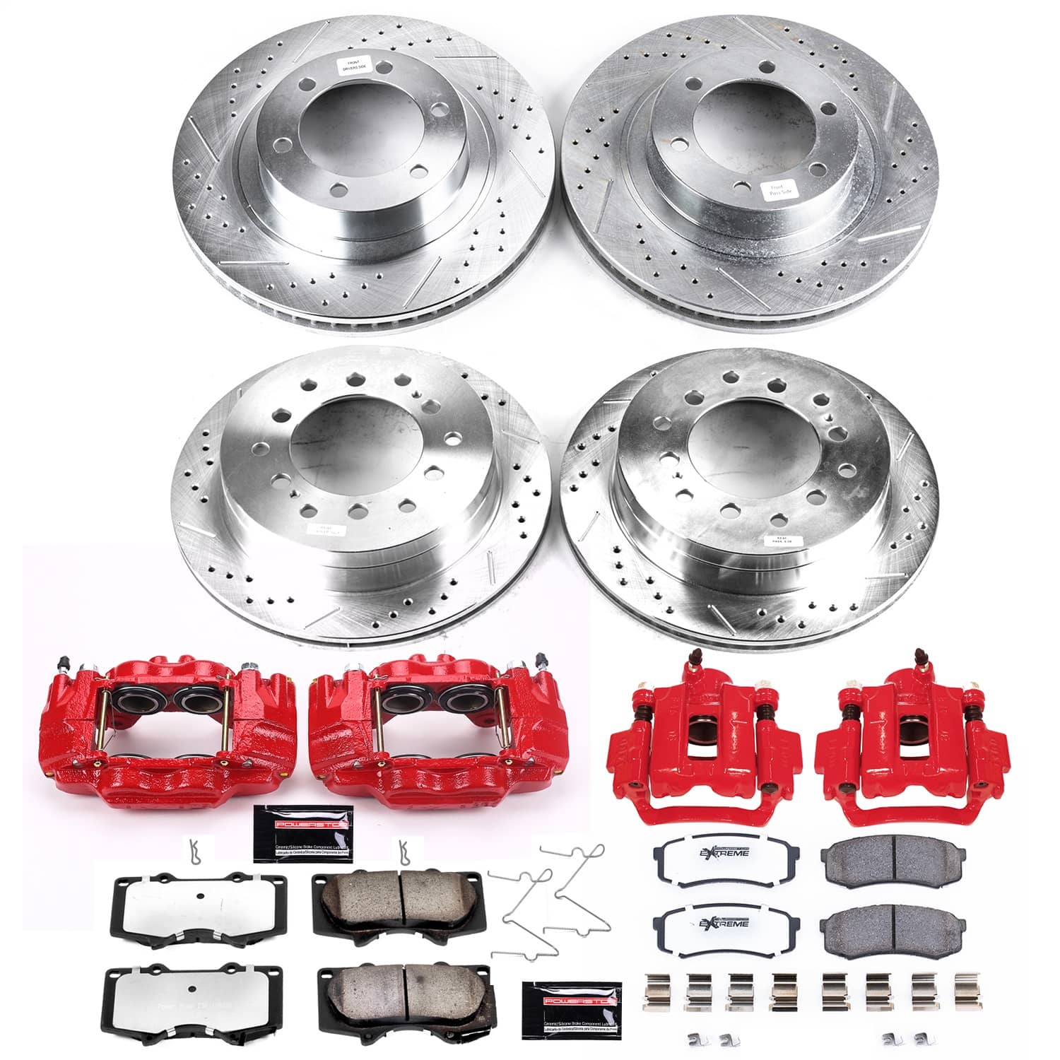 Power Stop - KC2422A-36 - Front and Rear - Disc Brake Pad/Caliper and Rotor Kit