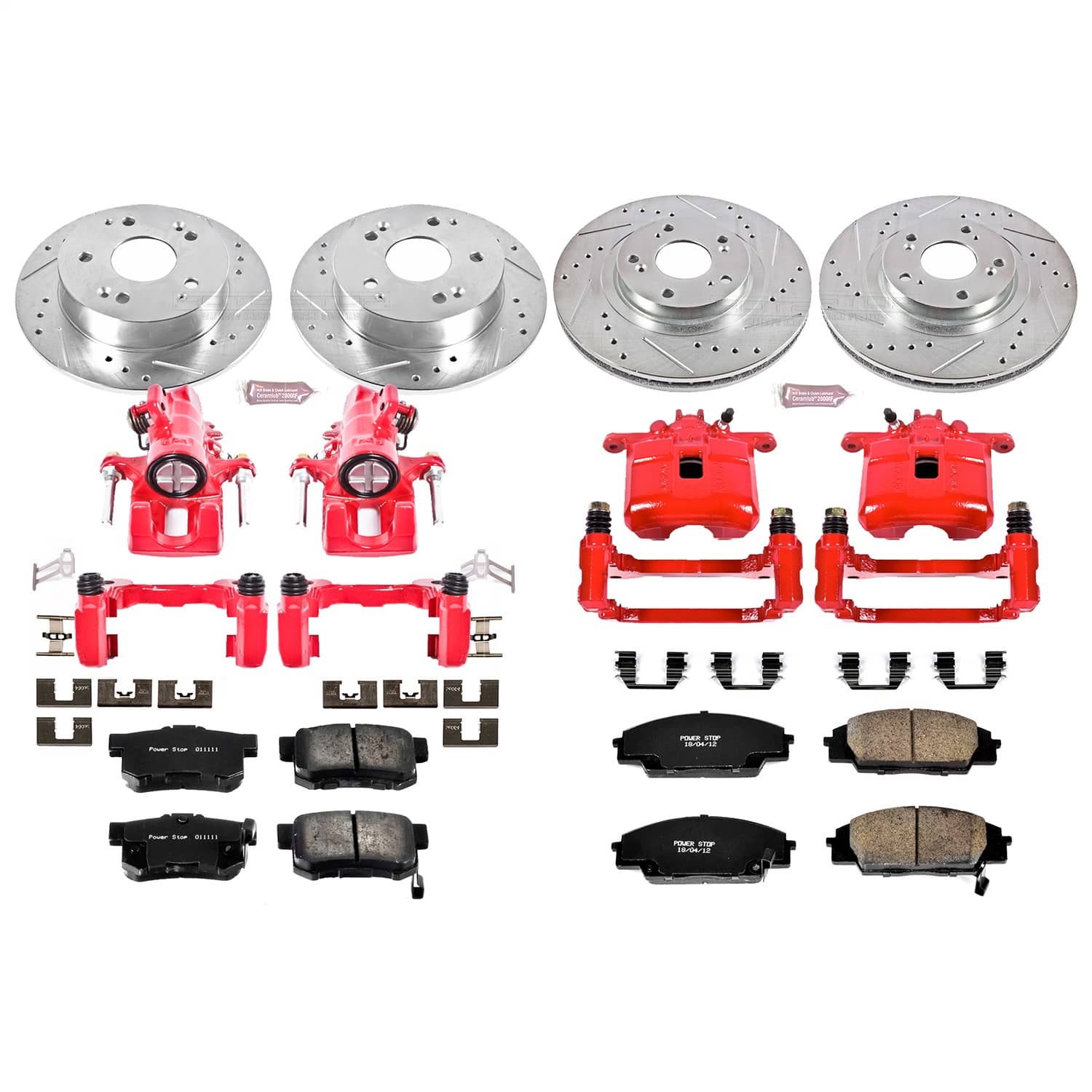 Power Stop - KC2441 - Front and Rear - Disc Brake Pad/Caliper and Rotor Kit