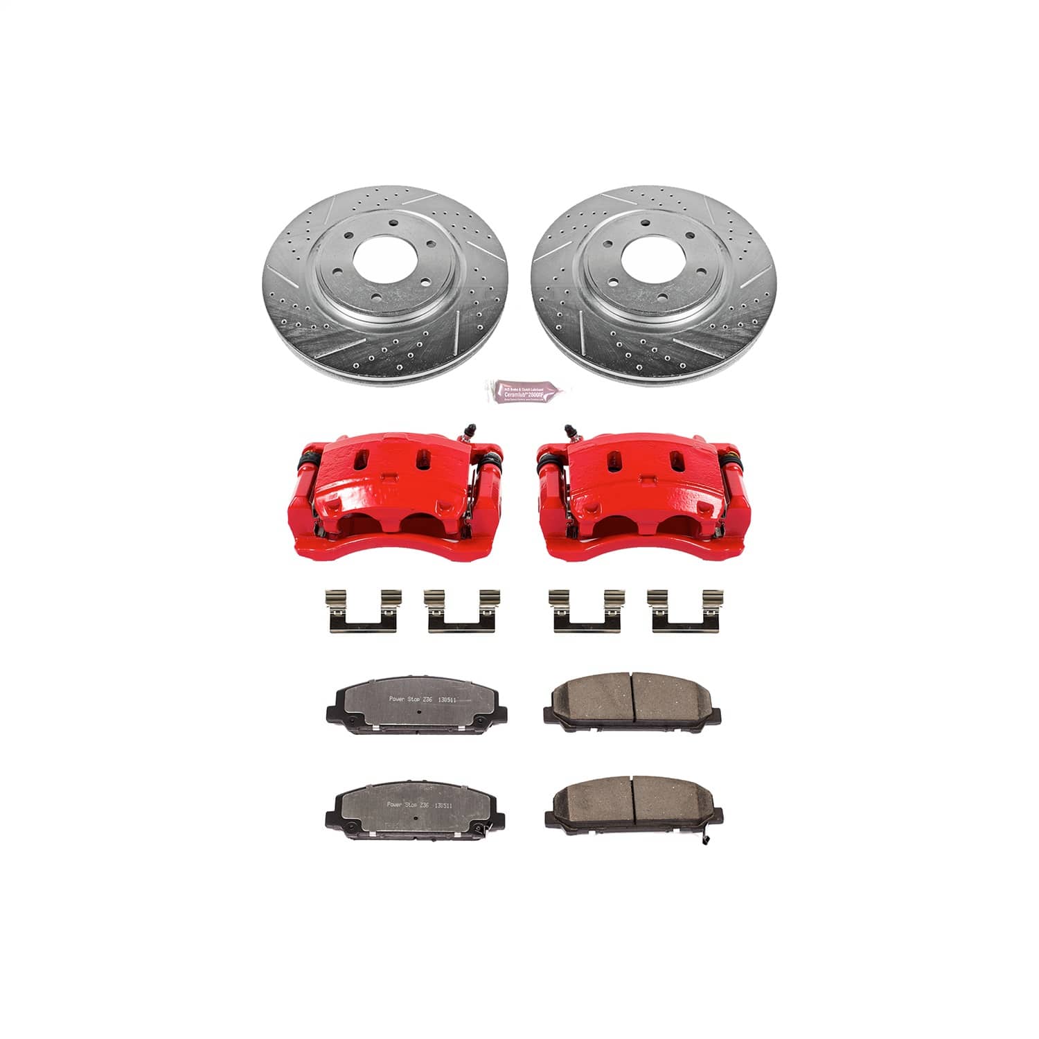 Power Stop - KC2961-36 - Front - Disc Brake Pad/Caliper and Rotor Kit