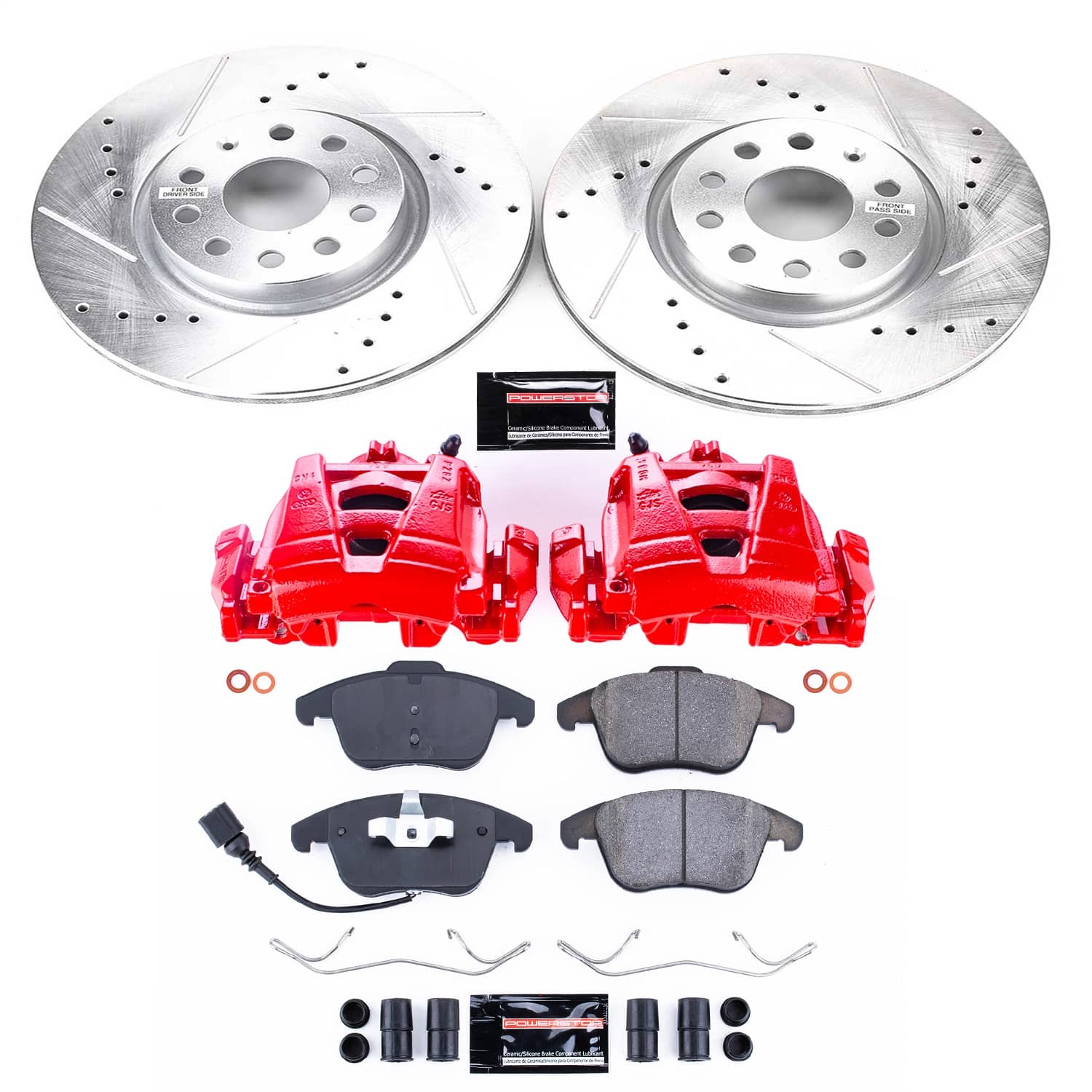 Power Stop - KC2963 - Front - Disc Brake Pad/Caliper and Rotor Kit