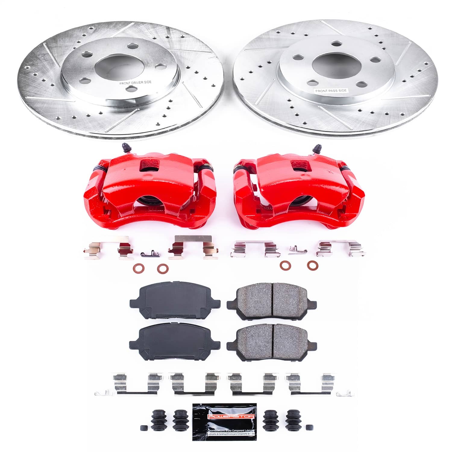 Power Stop - KC2983A - Front - Disc Brake Pad/Caliper and Rotor Kit