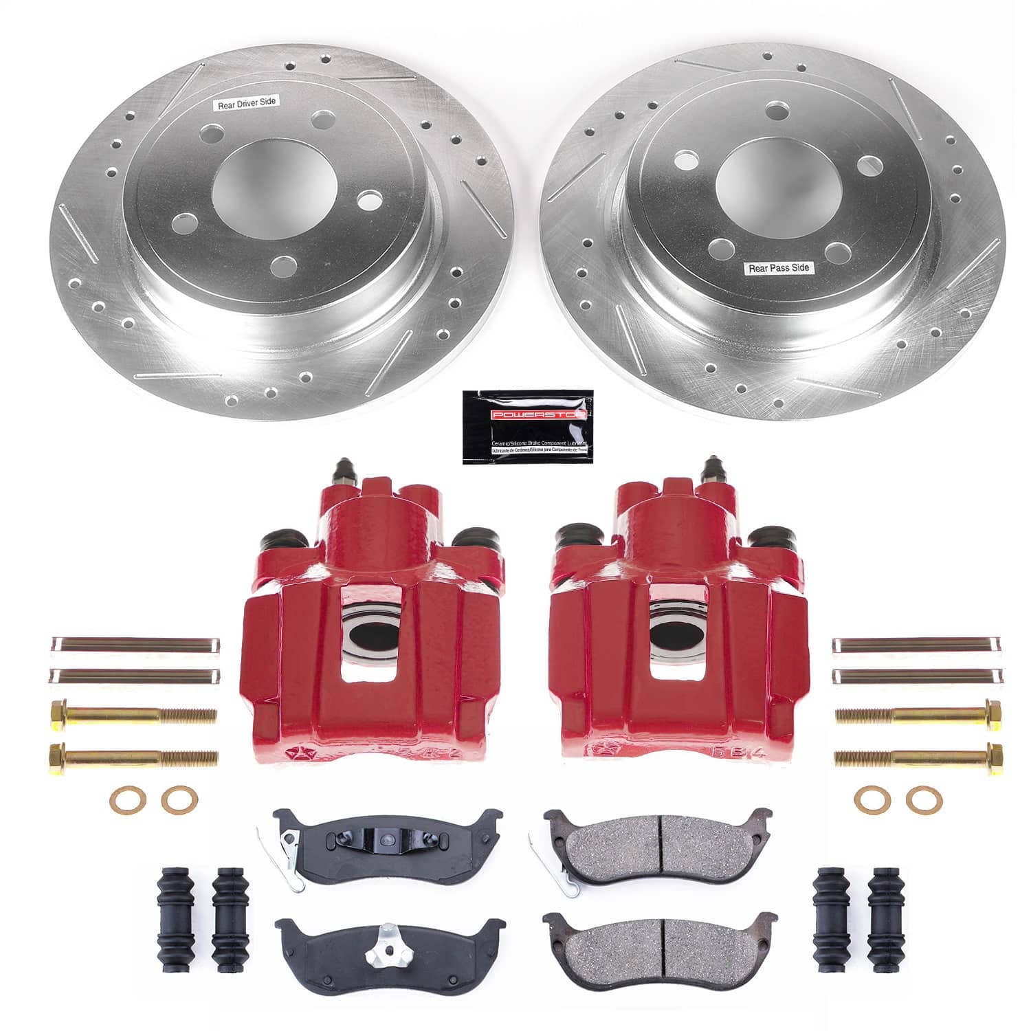 Power Stop - KC3020 - Rear - Disc Brake Pad/Caliper and Rotor Kit
