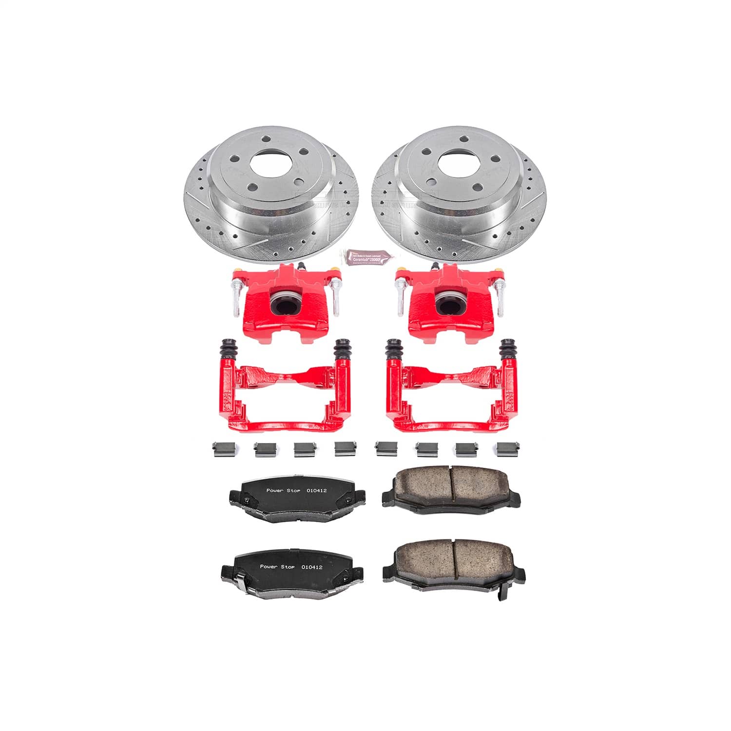 Power Stop - KC3090 - Rear - Disc Brake Pad/Caliper and Rotor Kit