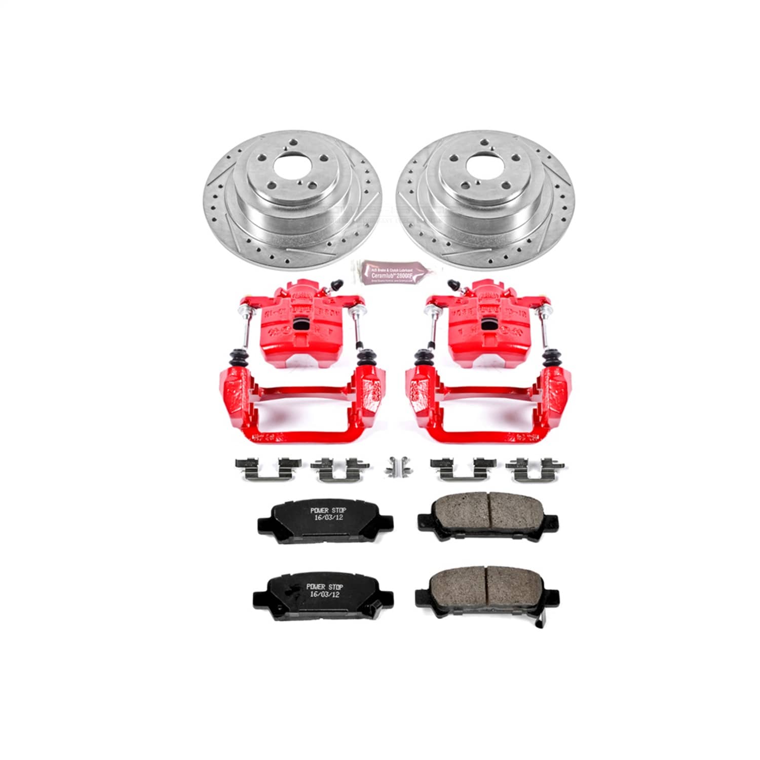 Power Stop - KC3124 - Rear - Disc Brake Pad/Caliper and Rotor Kit