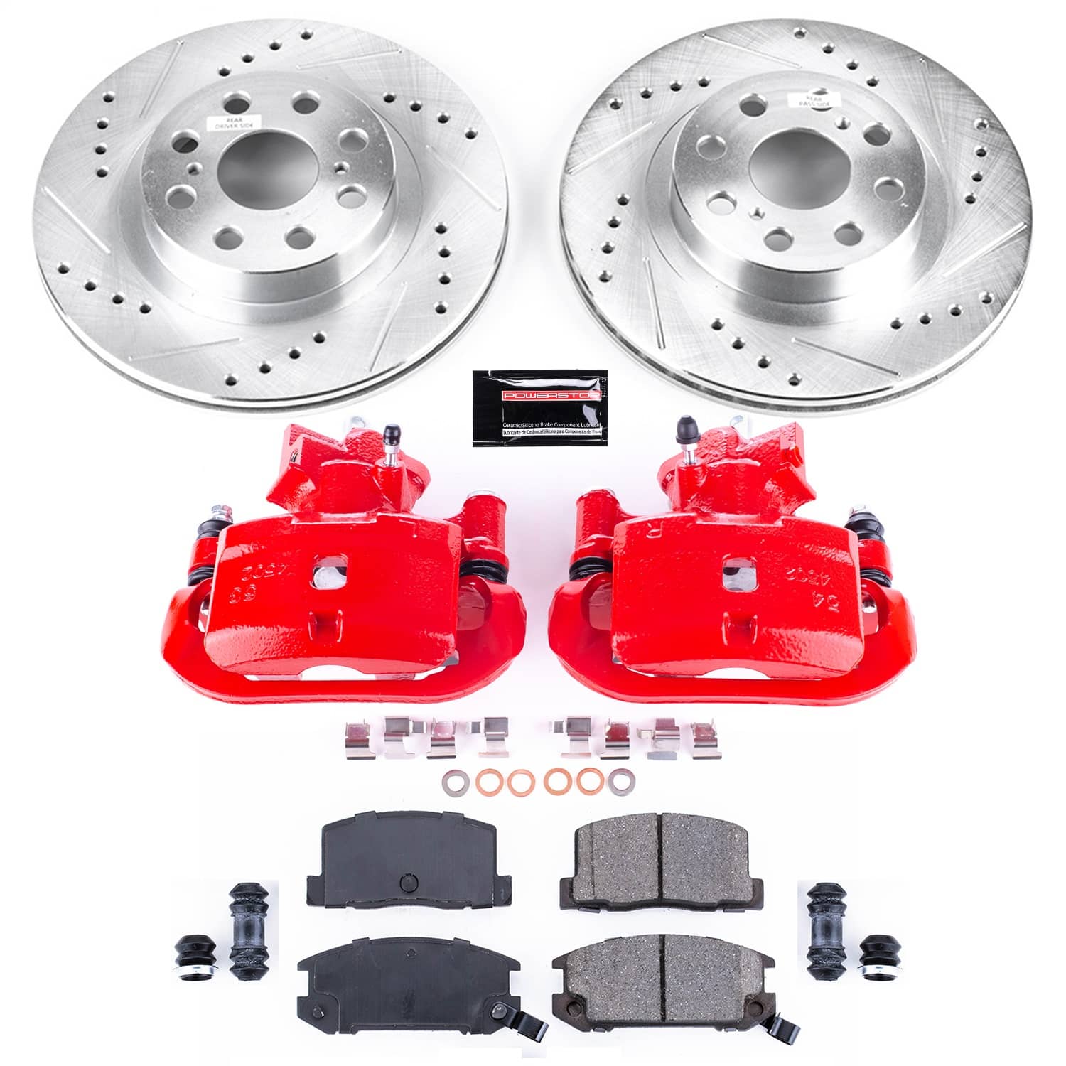 Power Stop - KC3161 - Rear - Disc Brake Pad/Caliper and Rotor Kit