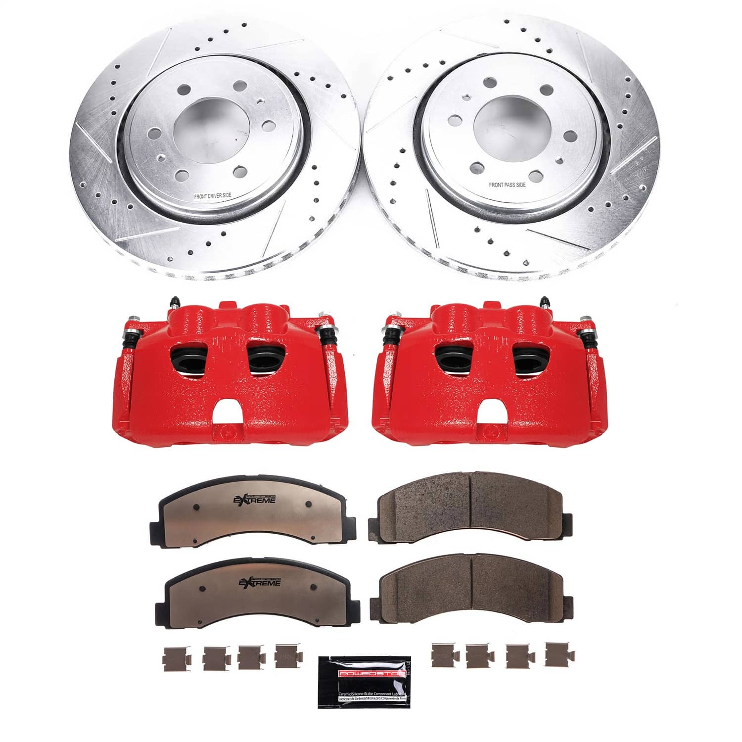 Power Stop - KC3167-36 - Front - Disc Brake Pad/Caliper and Rotor Kit