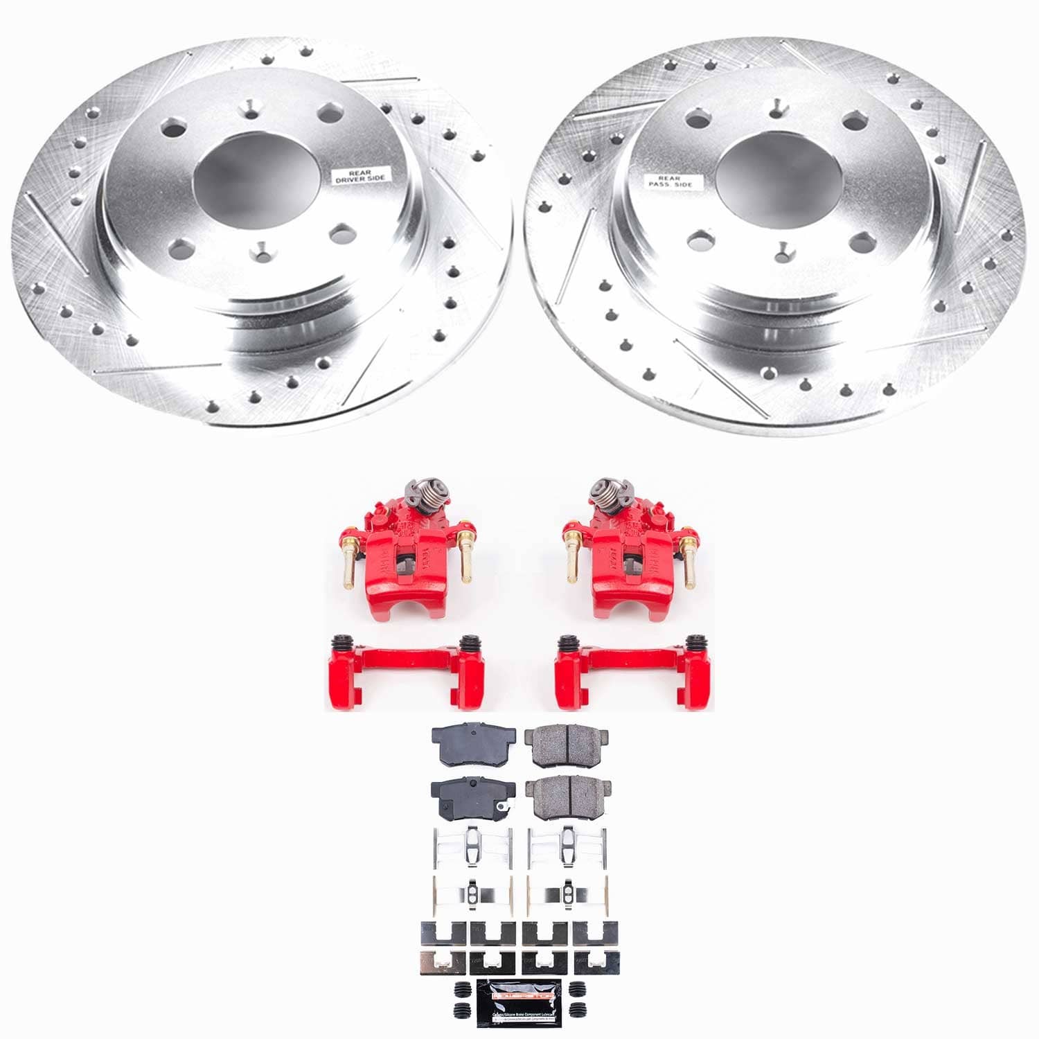 Power Stop - KC407 - Rear - Disc Brake Pad/Caliper and Rotor Kit