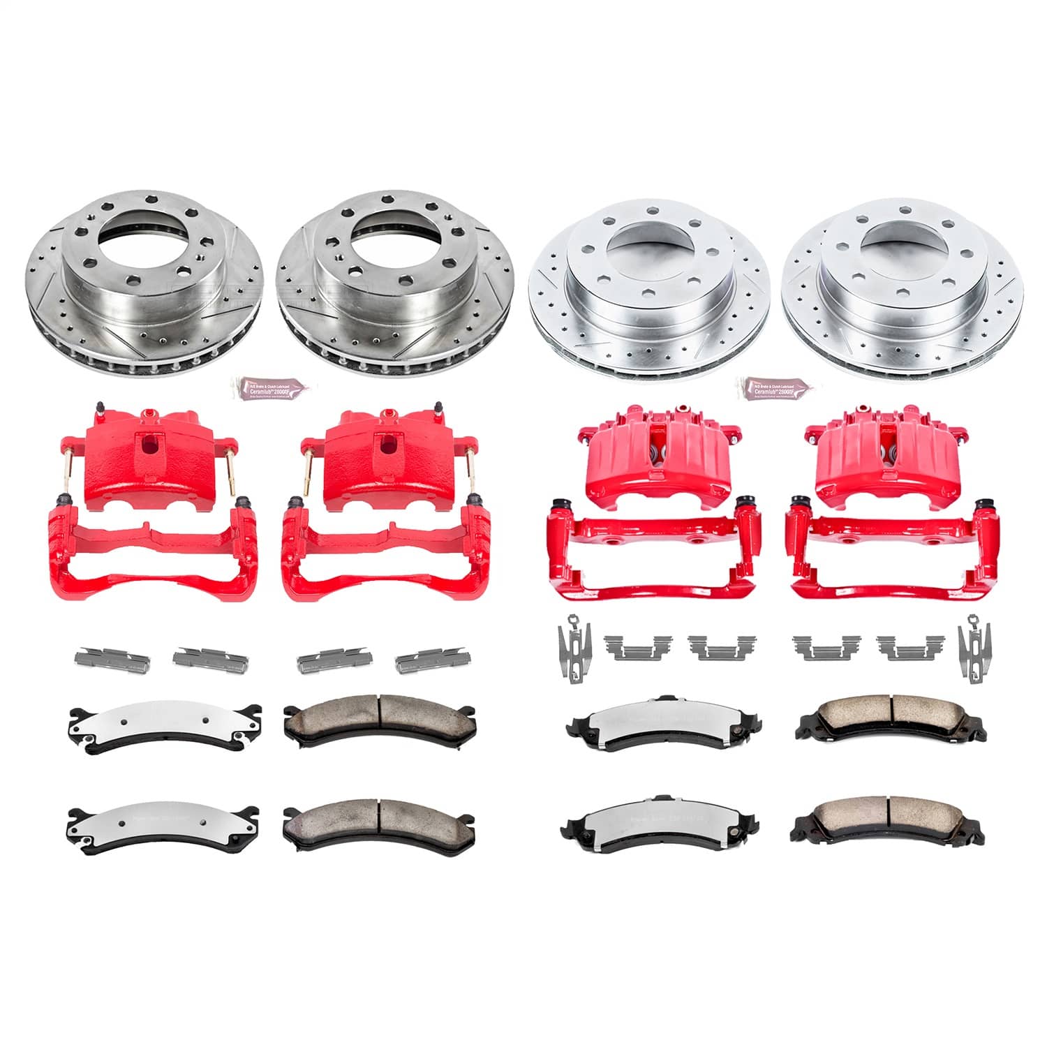 Power Stop - KC4454-36 - Front and Rear - Disc Brake Pad/Caliper and Rotor Kit