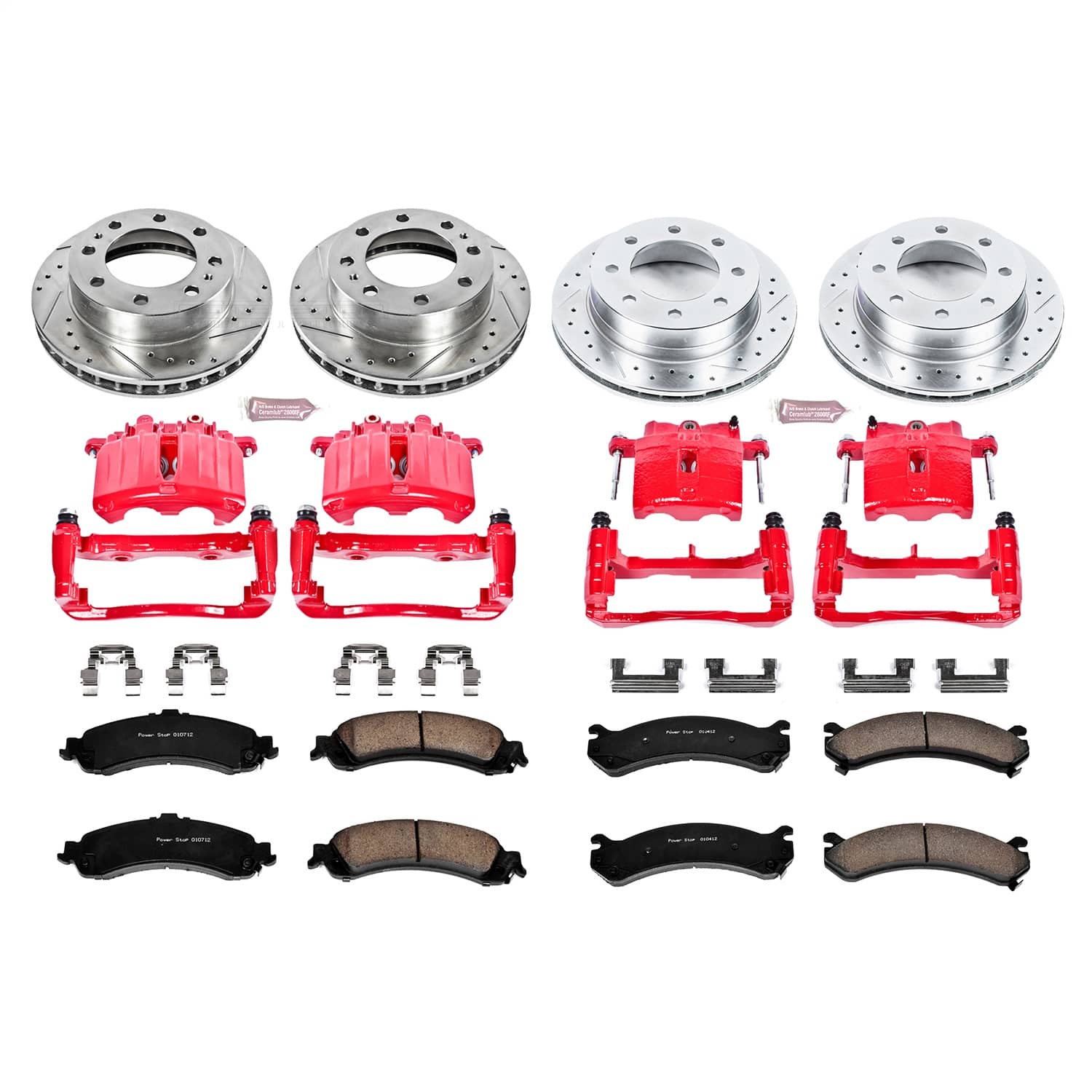 Power Stop - KC4454 - Front and Rear - Disc Brake Pad/Caliper and Rotor Kit