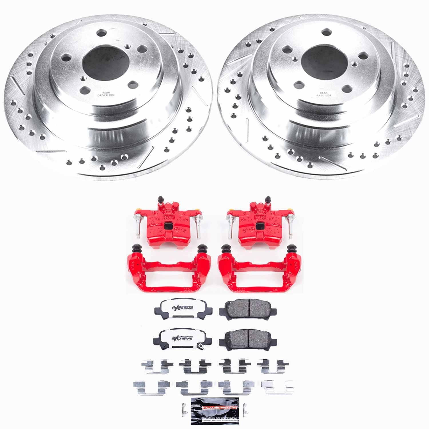 Power Stop - KC449-26 - Rear - Disc Brake Pad/Caliper and Rotor Kit