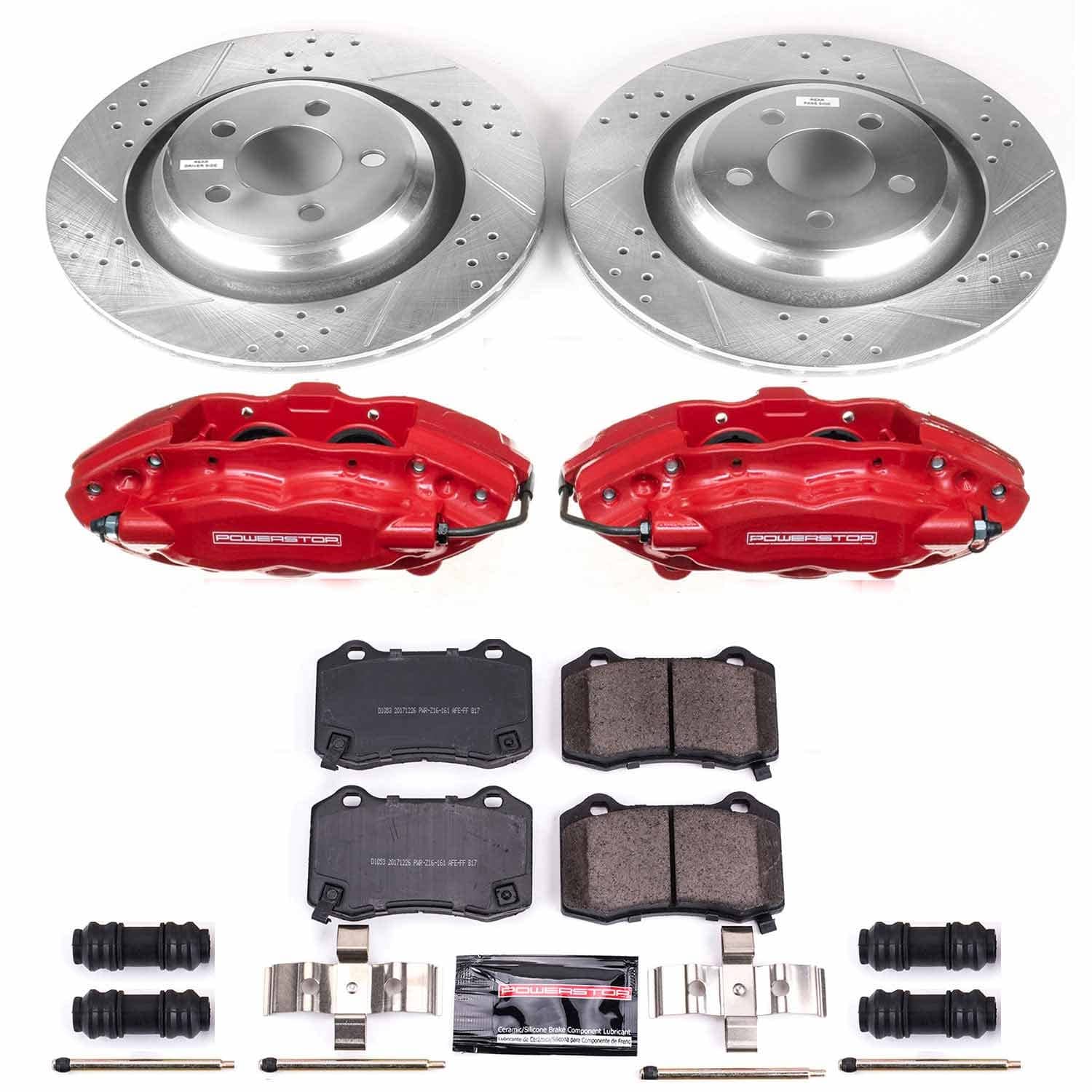 Power Stop - KC4583 - Rear - Disc Brake Pad/Caliper and Rotor Kit
