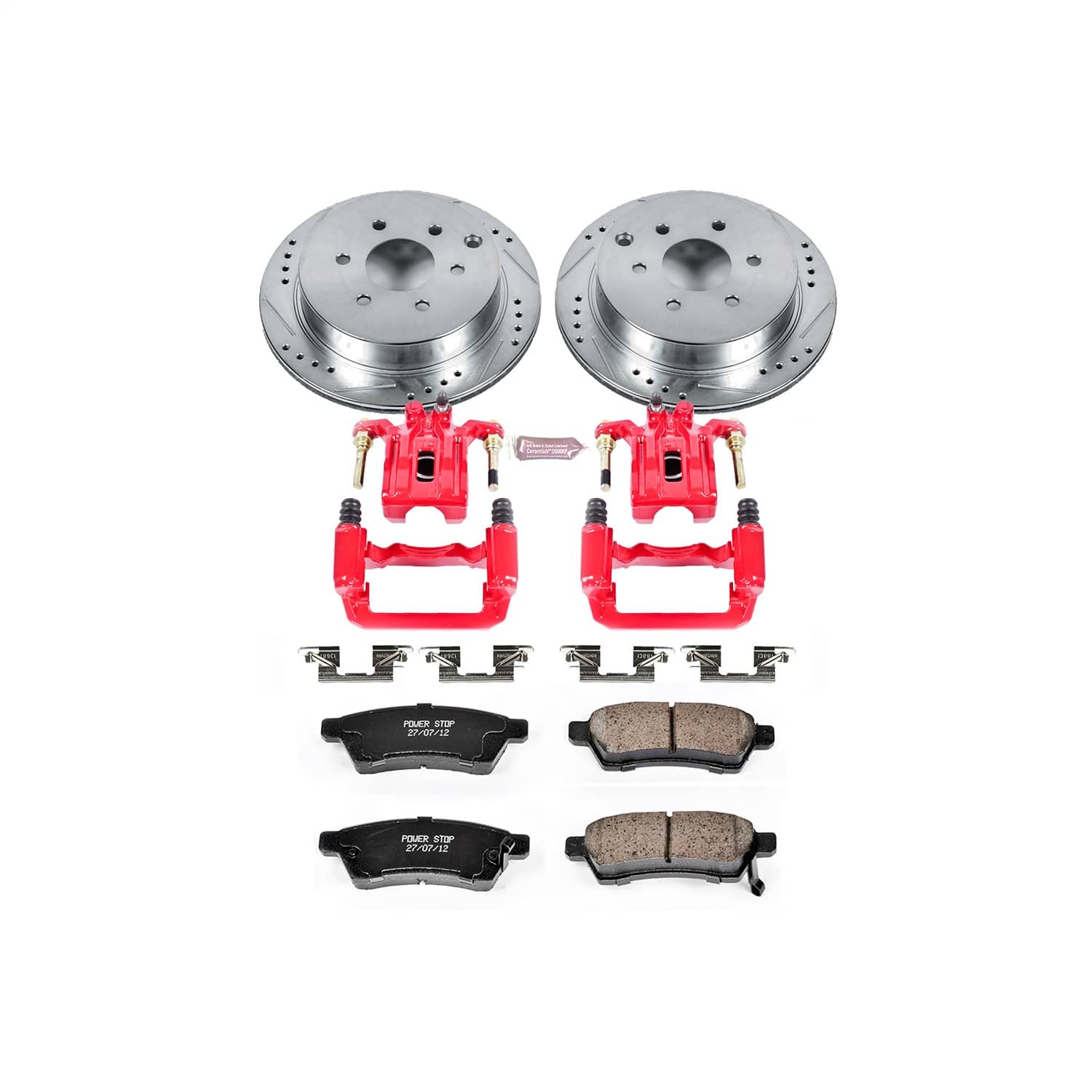 Power Stop - KC4621 - Rear - Disc Brake Pad/Caliper and Rotor Kit