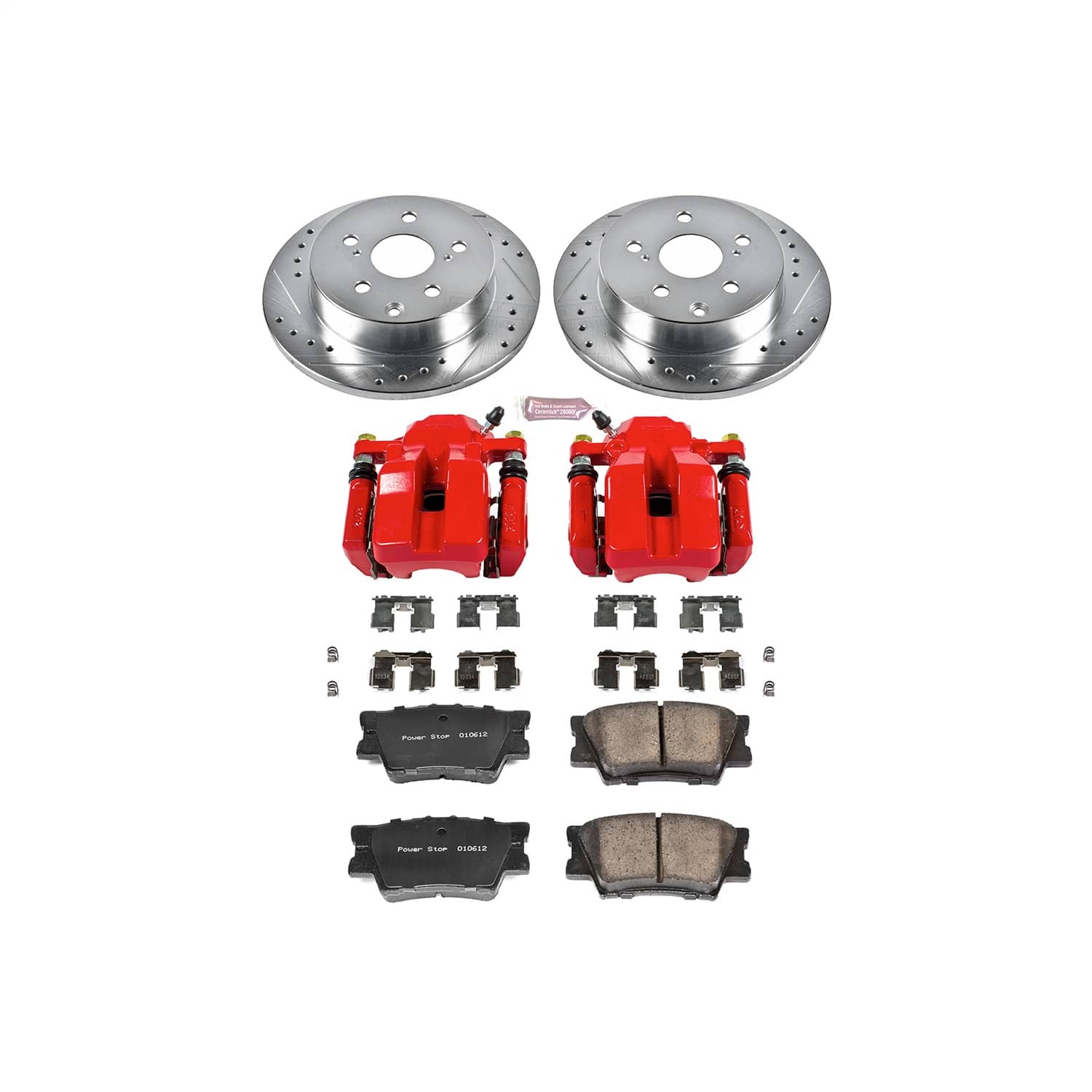 Power Stop - KC4671 - Rear - Disc Brake Pad/Caliper and Rotor Kit
