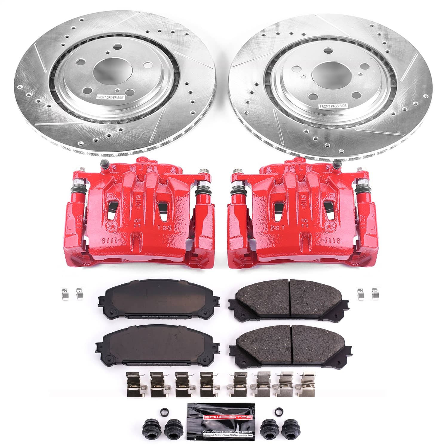 Power Stop - KC4713A - Front - Disc Brake Pad/Caliper and Rotor Kit