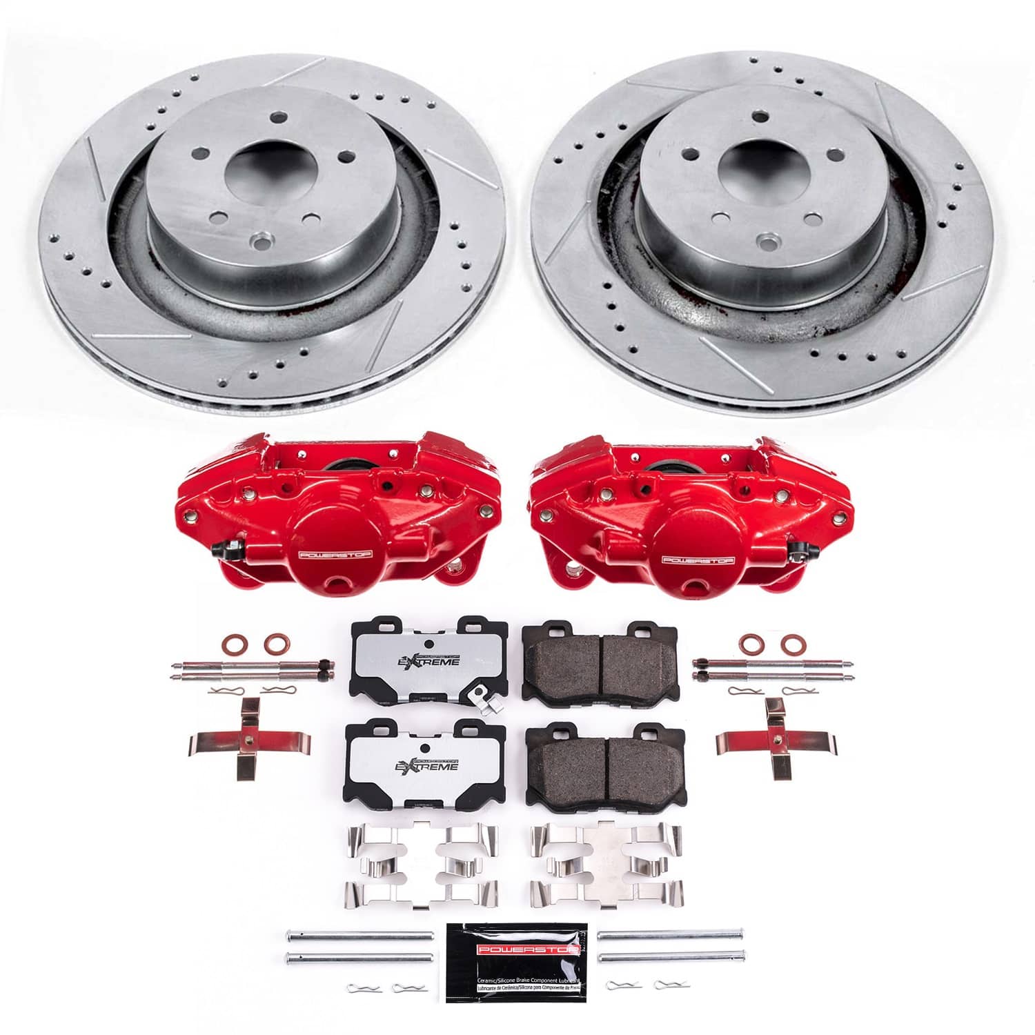 Power Stop - KC4732A-26 - Rear - Disc Brake Pad/Caliper and Rotor Kit