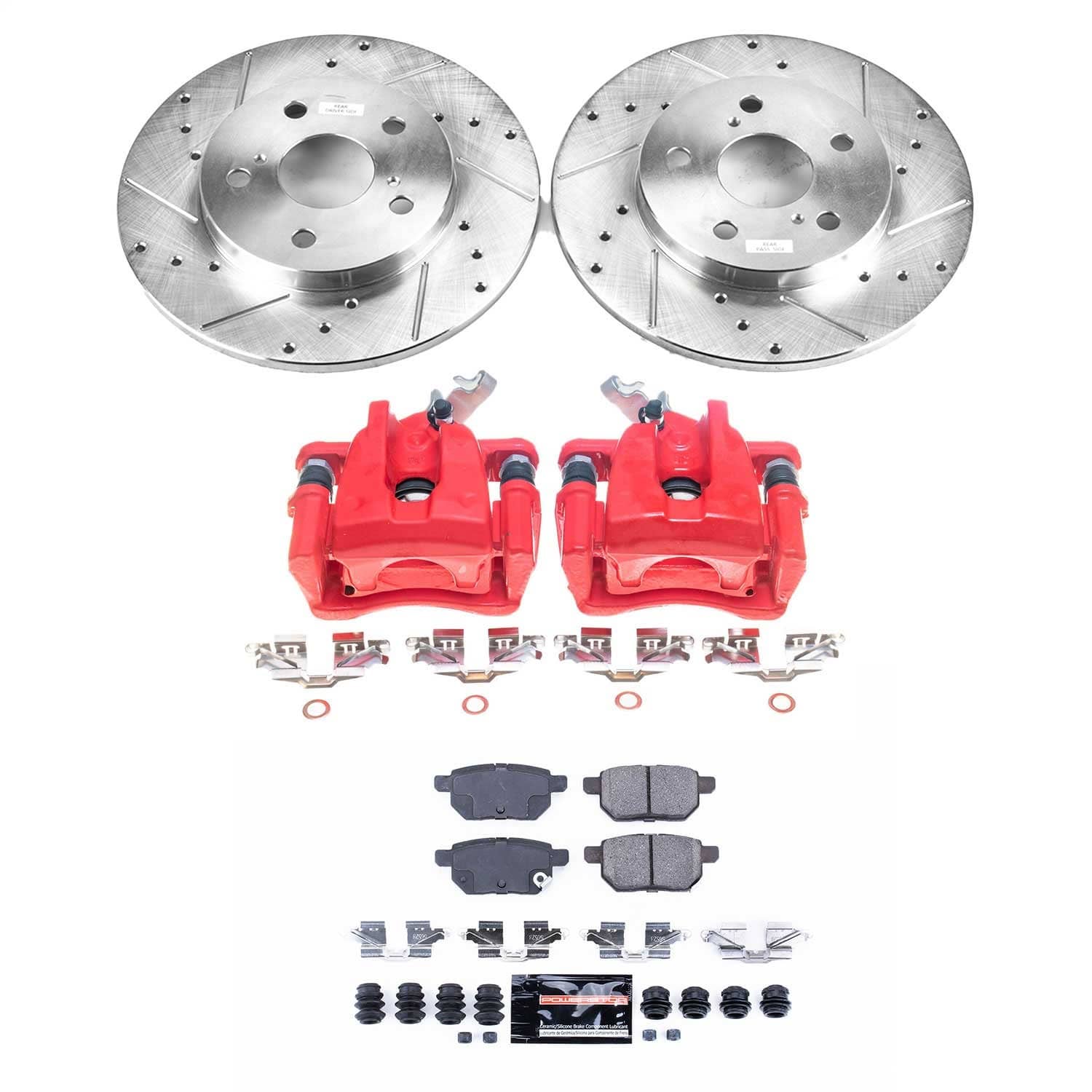 Power Stop - KC4737 - Rear - Disc Brake Pad/Caliper and Rotor Kit