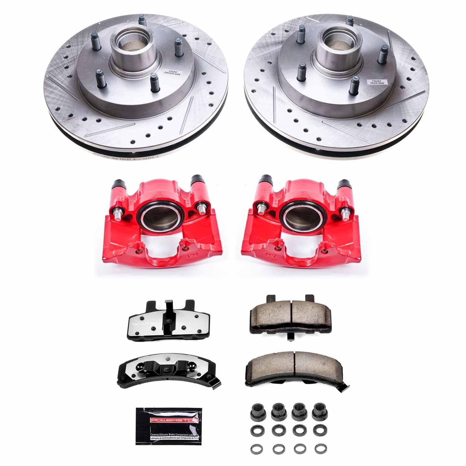 Power Stop - KC4875-36 - Front - Disc Brake Pad/Caliper and Rotor Kit