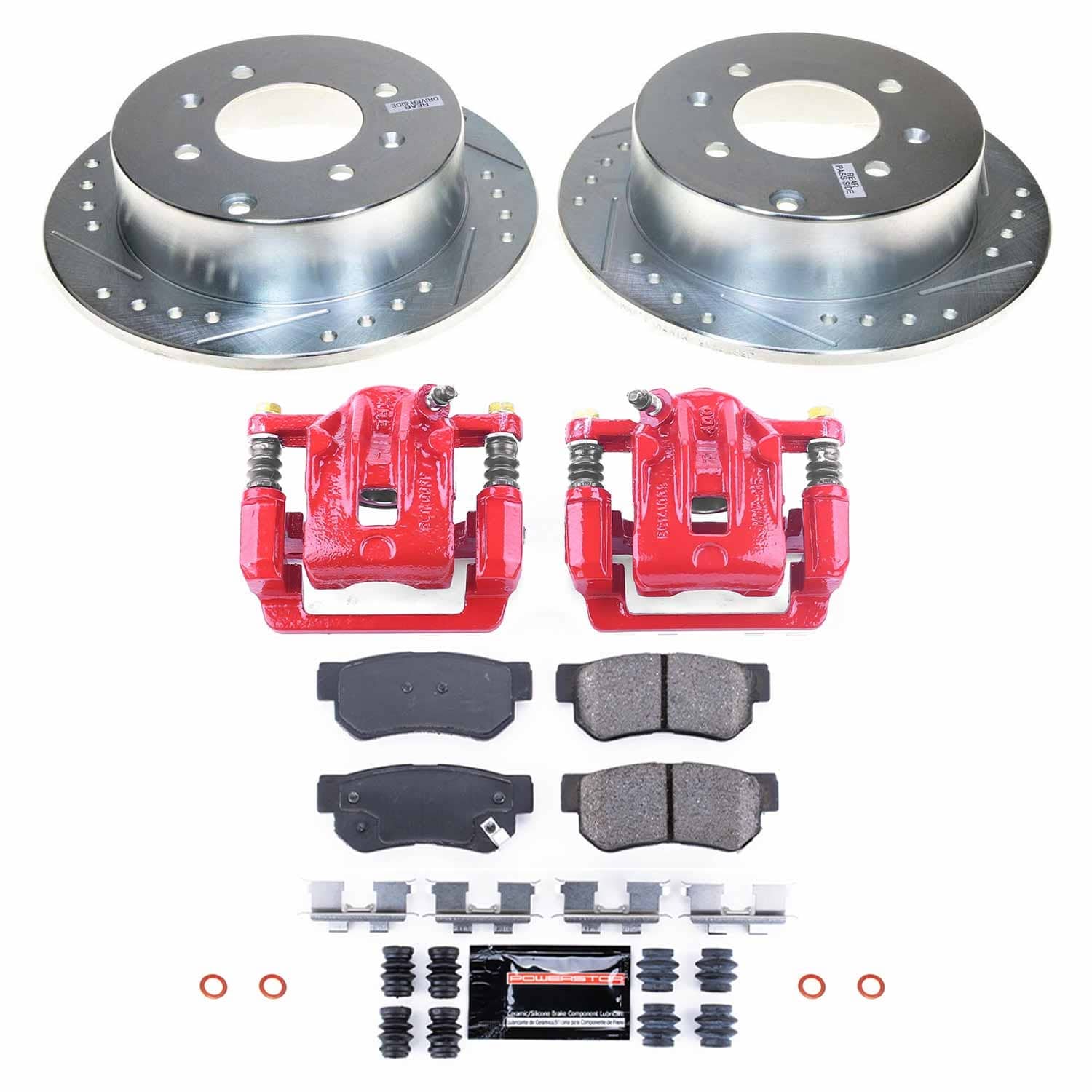 Power Stop - KC5212 - Rear - Disc Brake Pad/Caliper and Rotor Kit