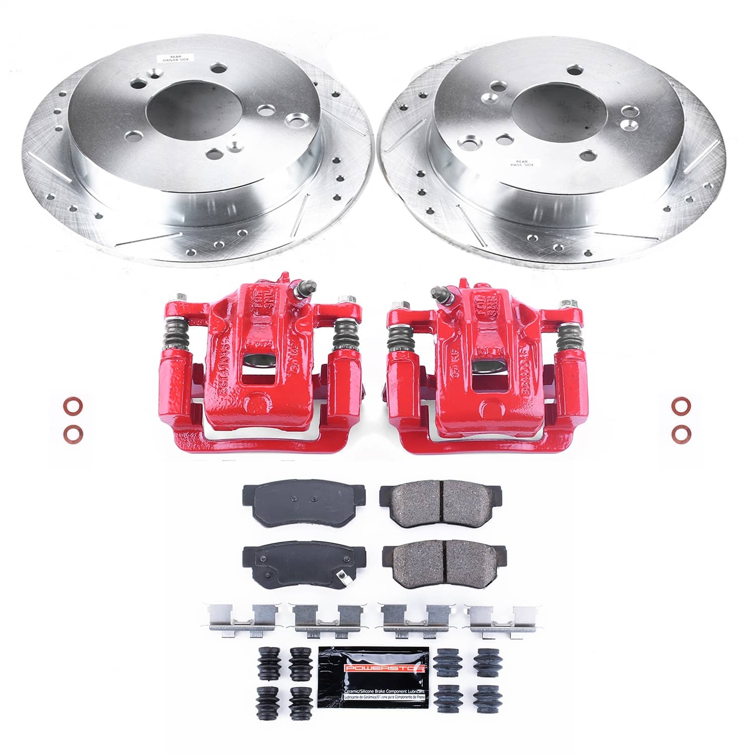 Power Stop - KC5213A - Rear - Disc Brake Pad/Caliper and Rotor Kit