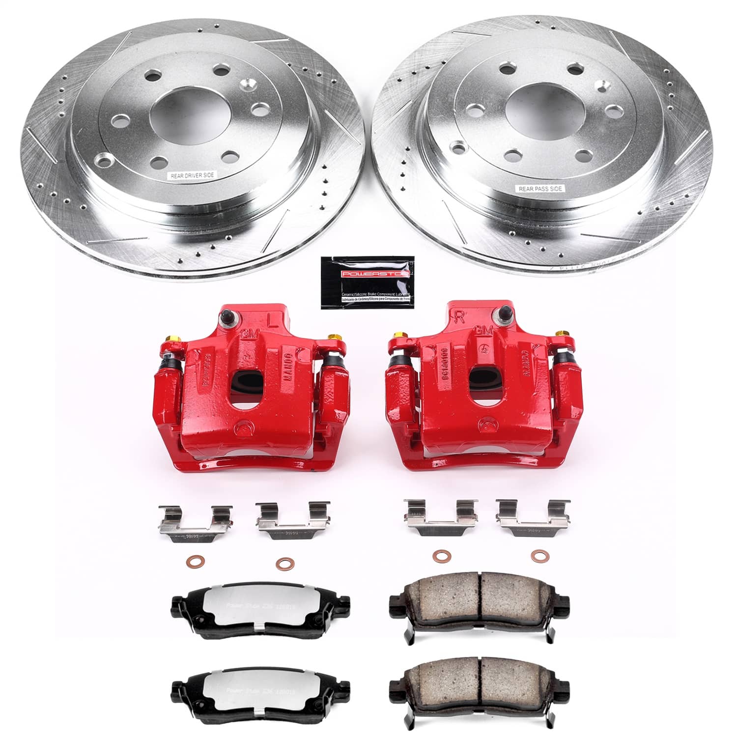 Power Stop - KC5262-36 - Rear - Disc Brake Pad/Caliper and Rotor Kit